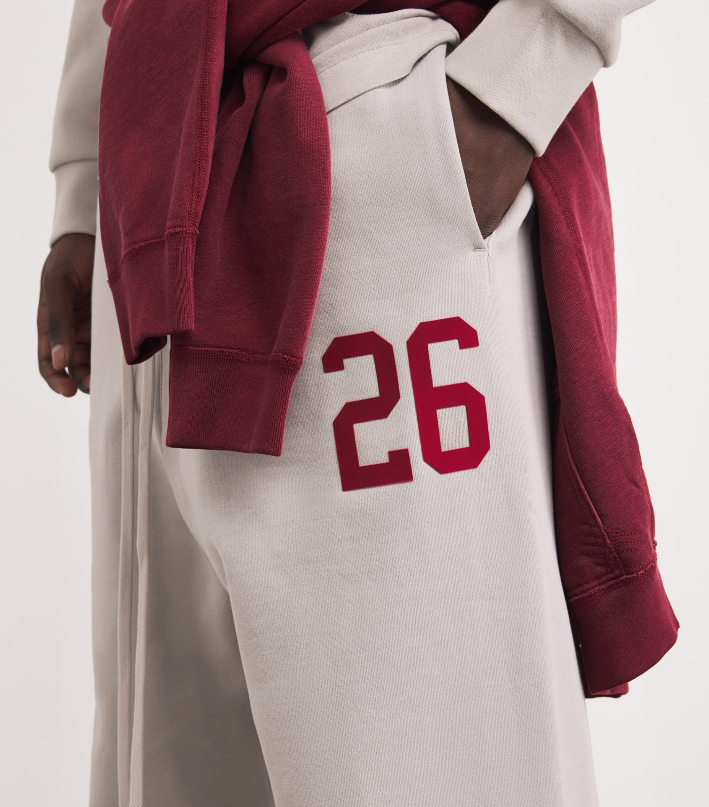 Cotton-Blend Varsity Sweatpants SMOKE GREY Image 6