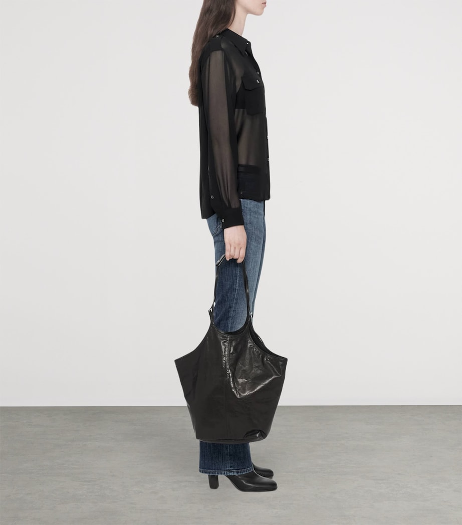 AllSaints Womens Maven Shirt Sheer Black Image 6