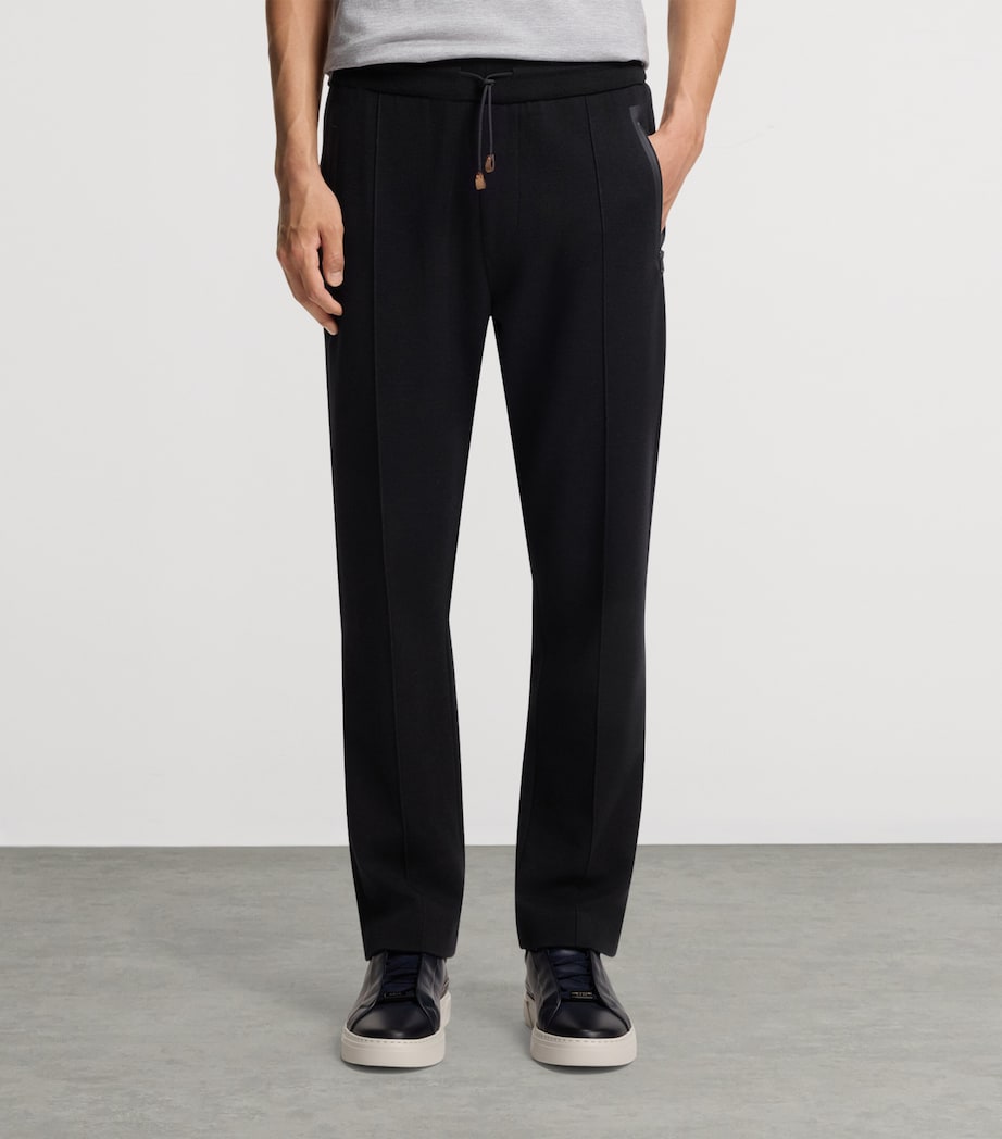 BOSS Mens Cotton-Wool-Blend Straight Sweatpants Image 2