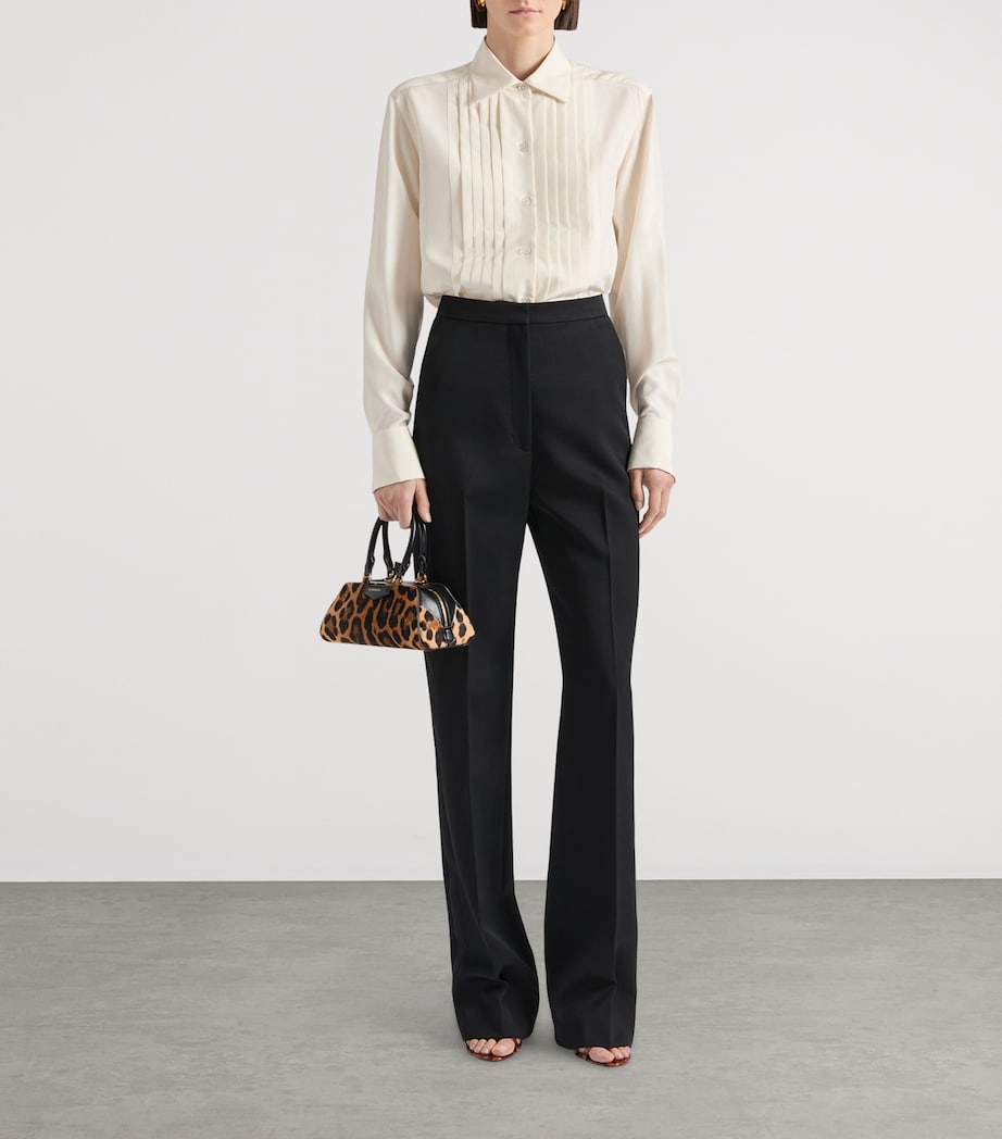 Mini Leather Antigona East-West Top-Handle Bag BLACK/BEIGE Image 2