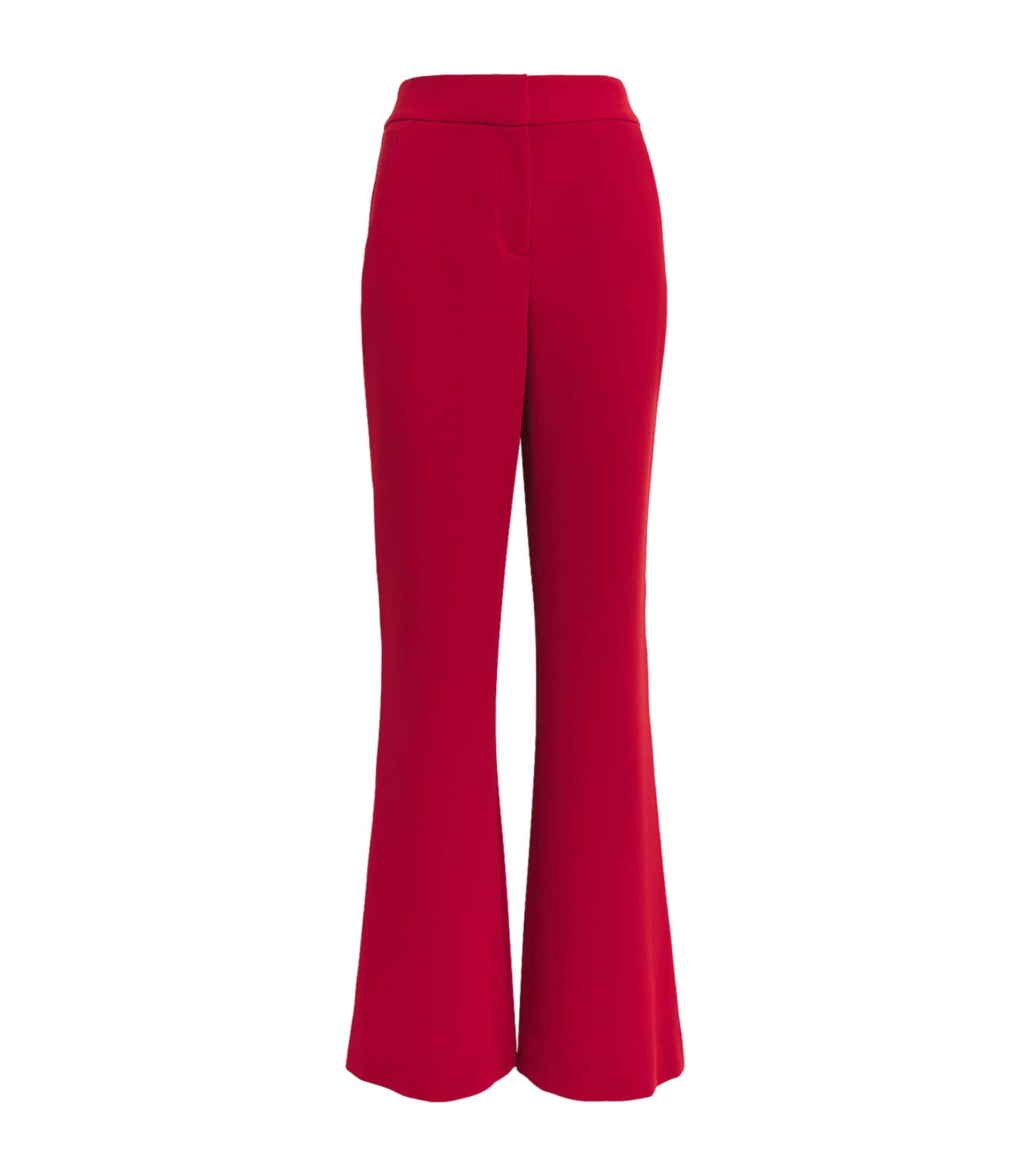 Veronica Beard Flared Lebone Tailored Trousers In Red