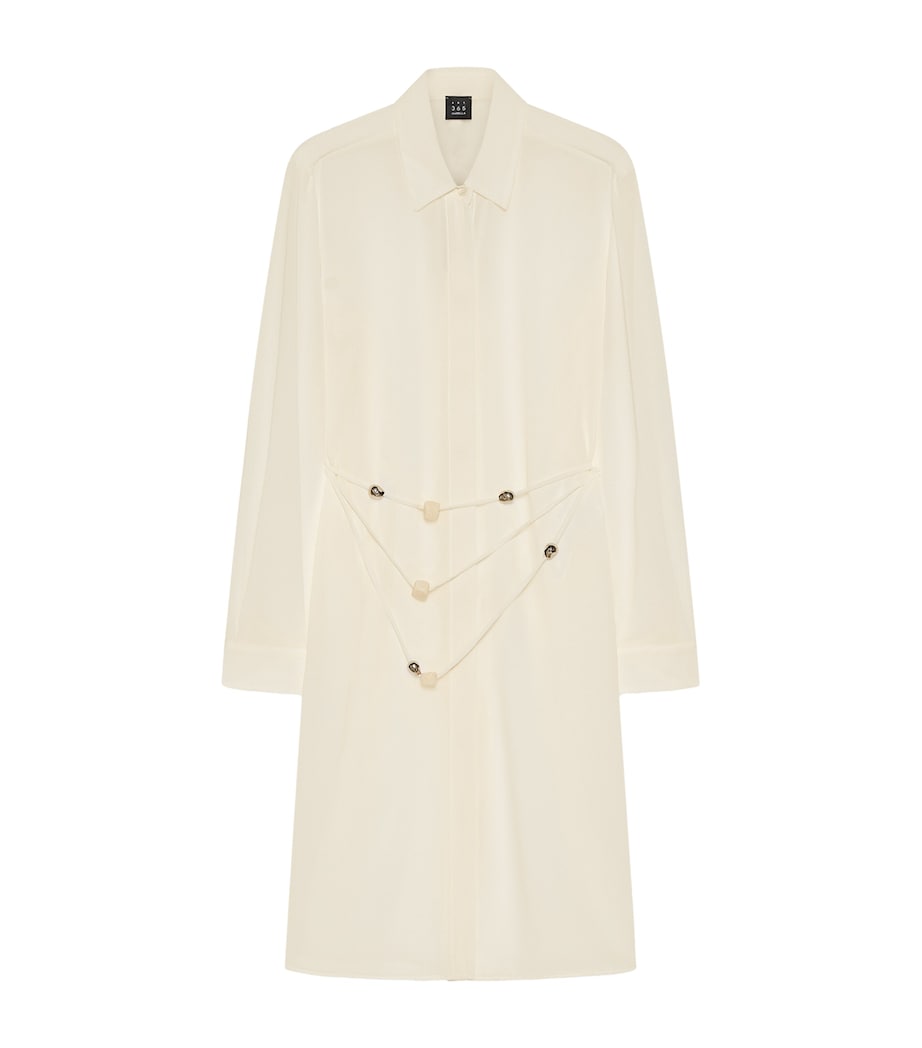 Marella Womens Long Georgette Shirt Wool White Image 1