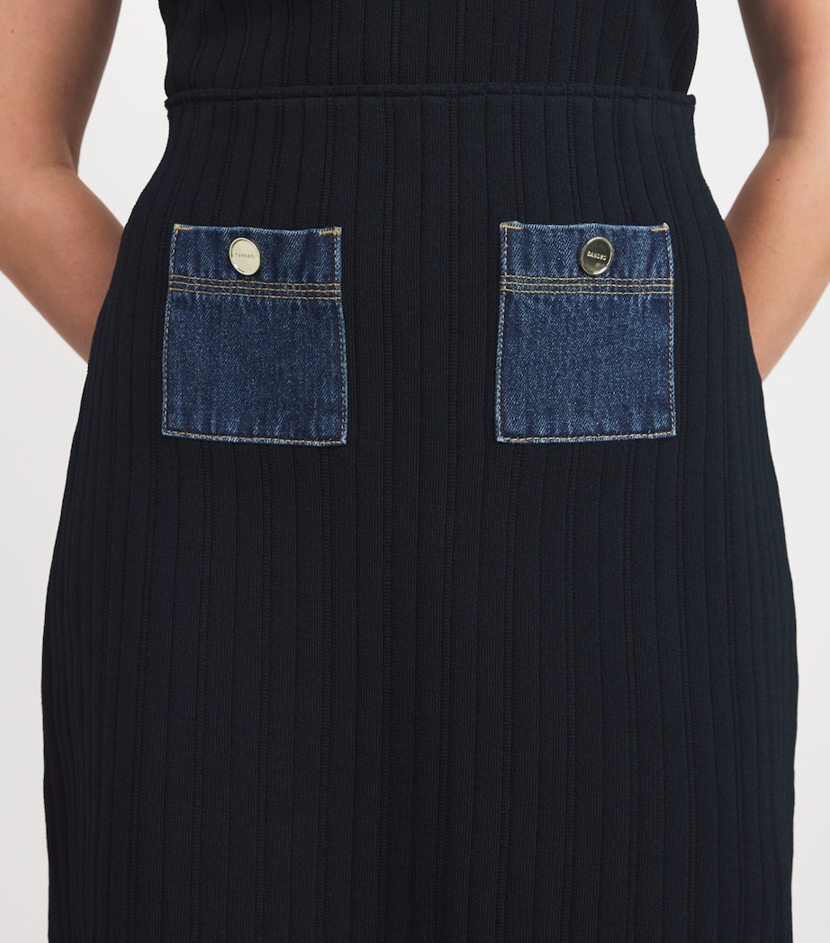 Knitted Mini Skirt NAVY BLUE Image 6