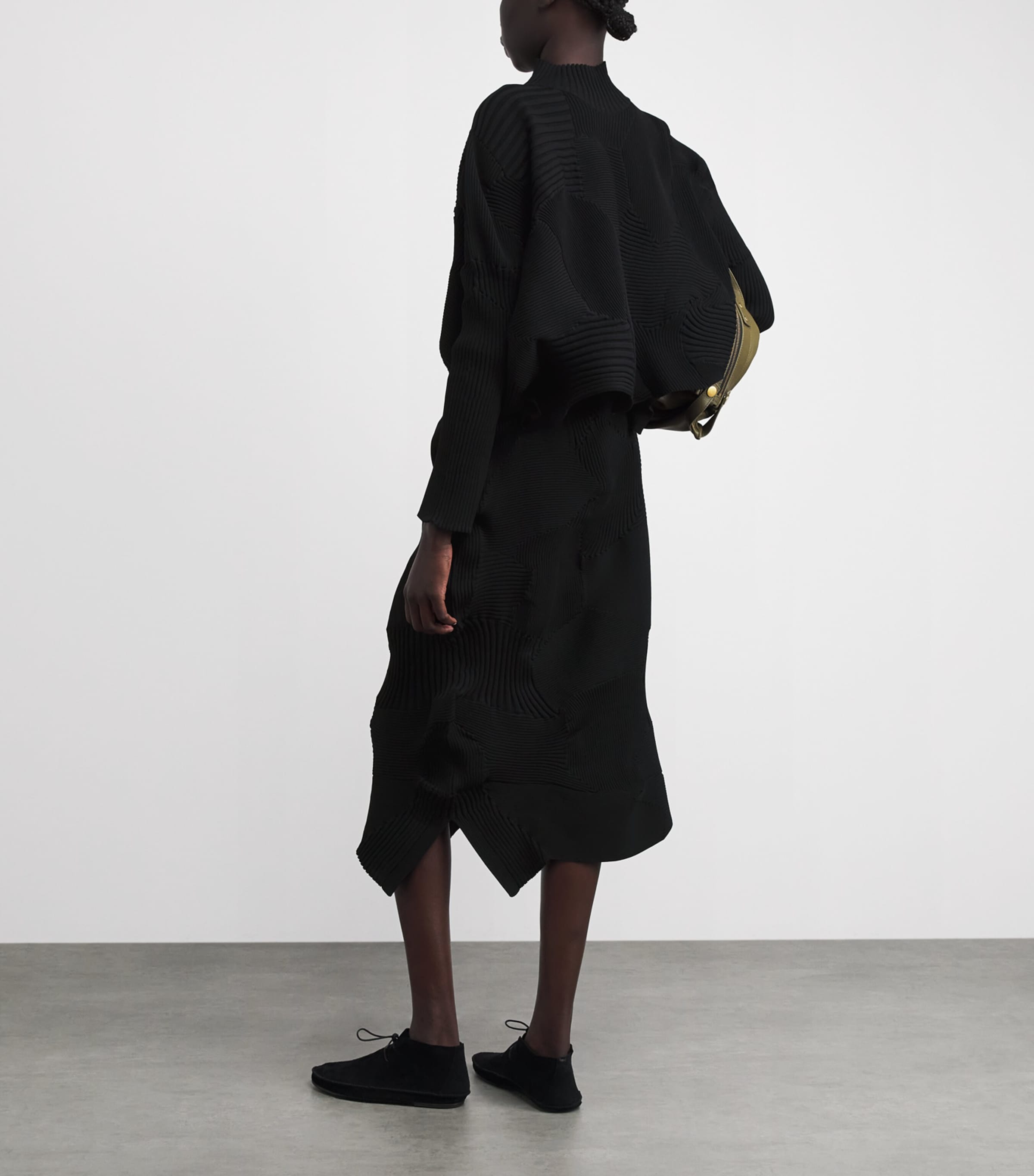 Issey Miyake Black Kone Kone High-Neck Top | Harrods UK