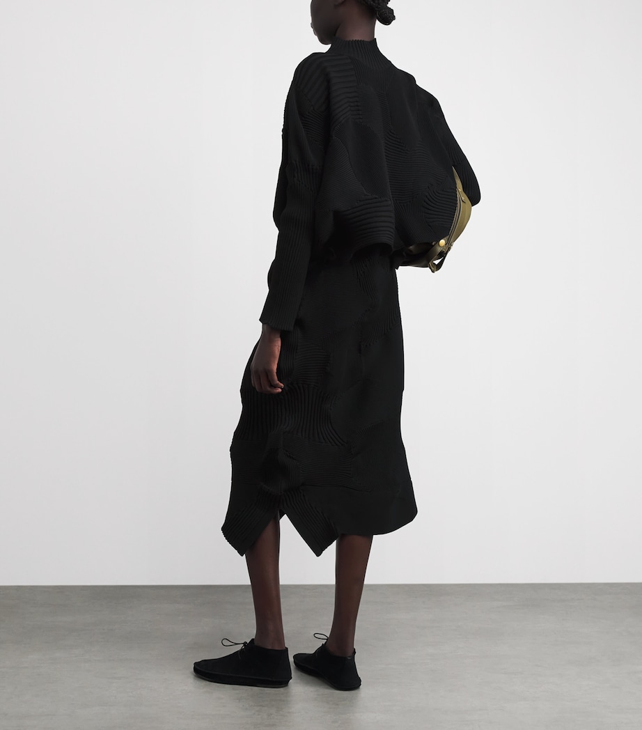 Issey Miyake Womens Kone Kone High-Neck Top Black Image 2