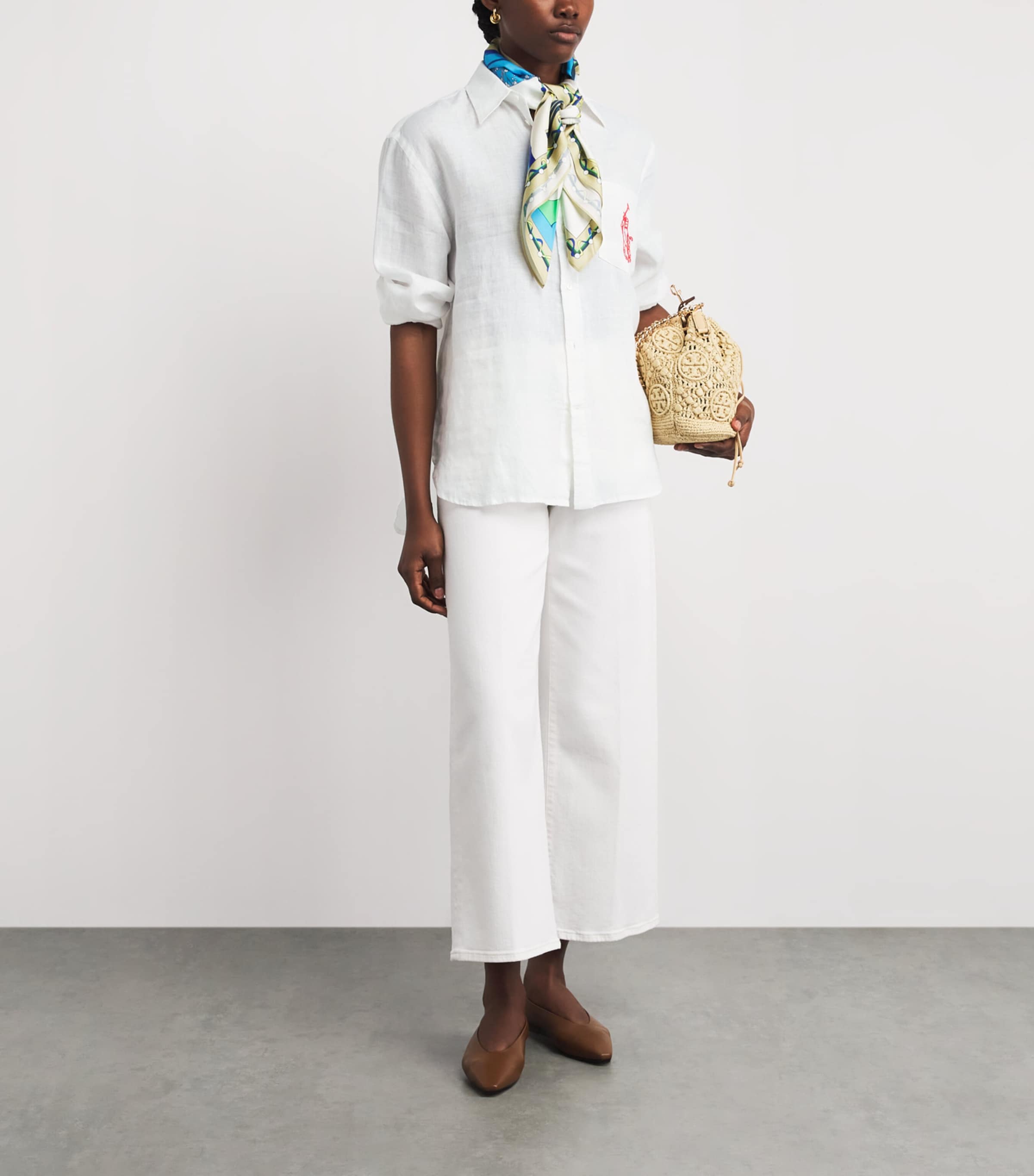 Polo Ralph Lauren Womens Linen Sport Shirt Classic Oxford White Image 2