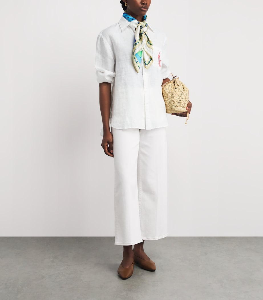 Polo Ralph Lauren Womens Linen Sport Shirt Classic Oxford White Image 2