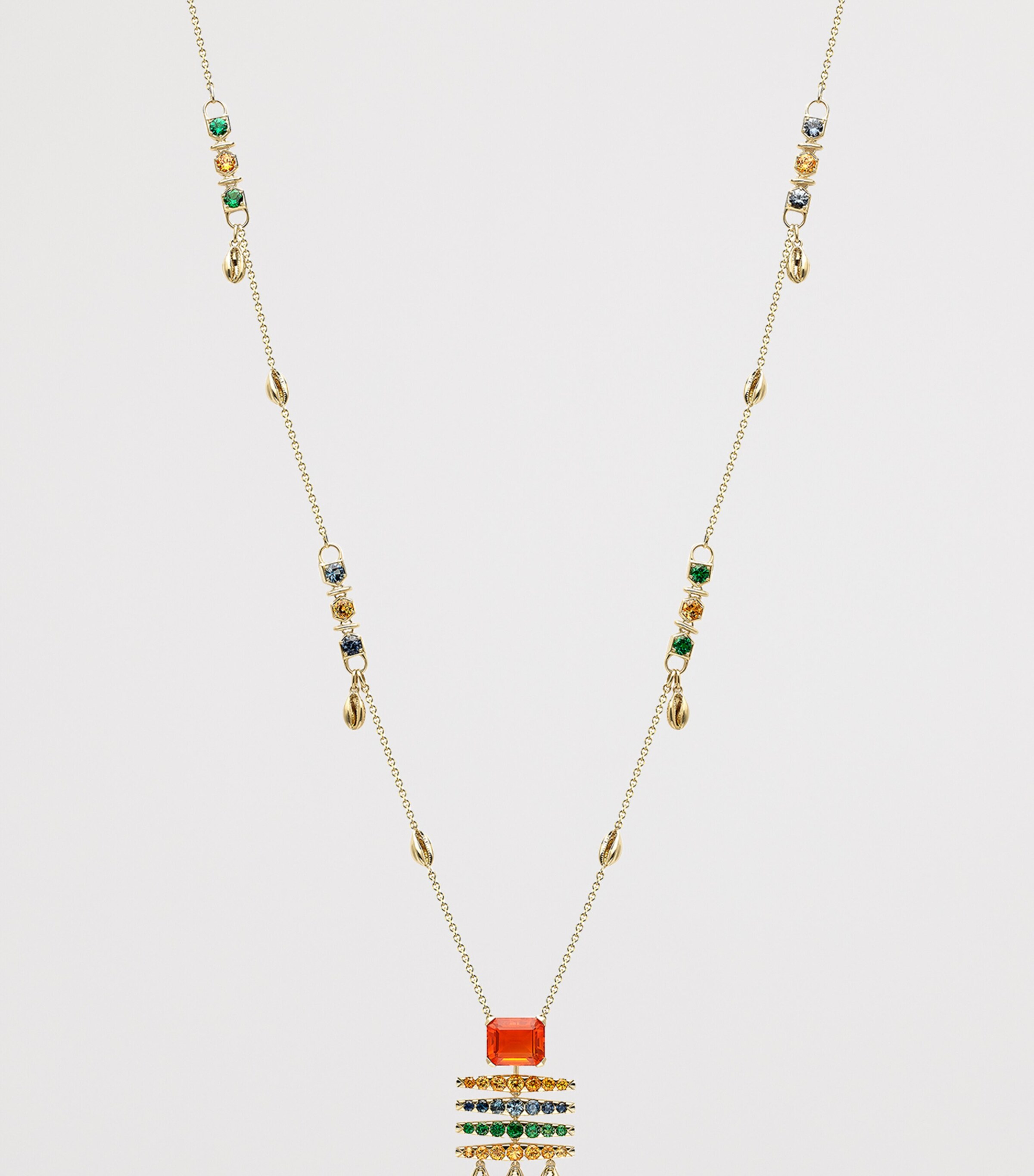 Yellow Gold, Opal, Garnet, Sapphire and Tsavorite Masai Mara Inside Africa Necklace YELLOW GOLD Image 3