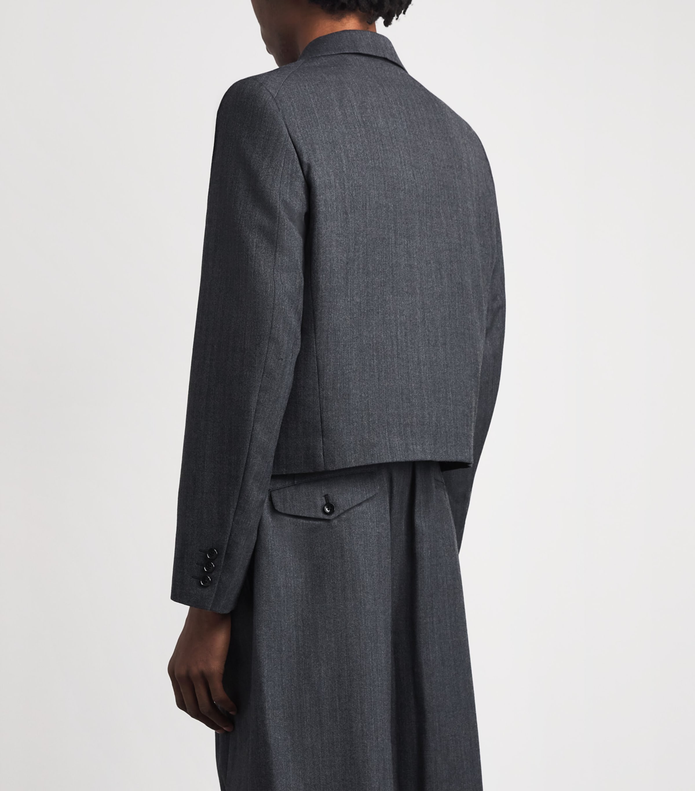 Comme Des Garçons Homme Plus Mens Wool-Blend Short Blazer Gray Image 5
