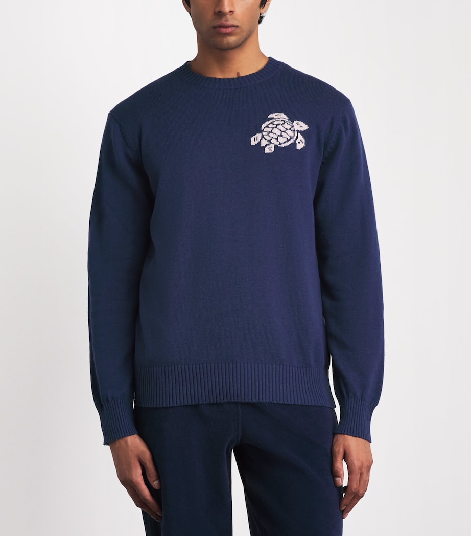Vilebrequin Mens Cotton-Cashmere Turtle Rayol Sweater Encre Image 4