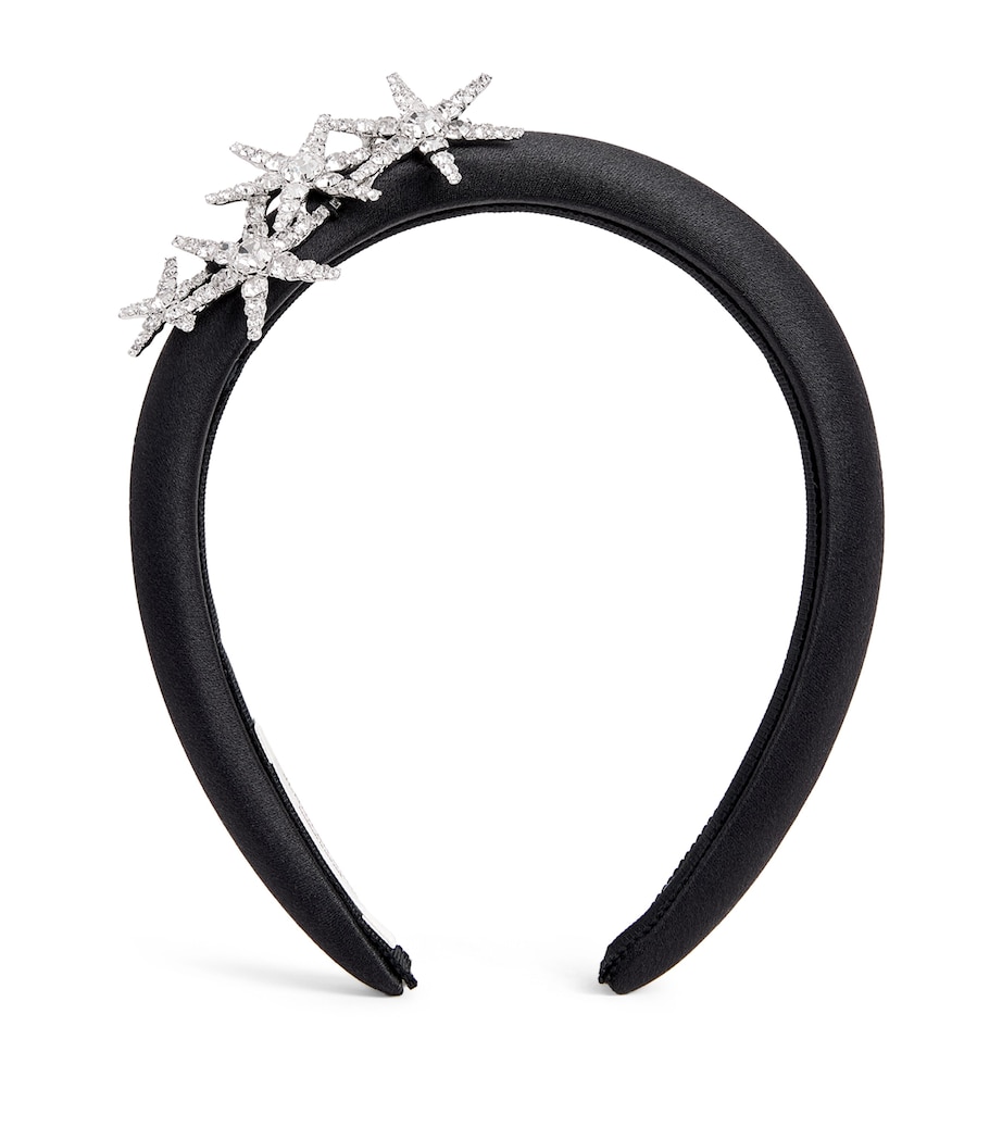 Silk-Satin Embellished Vespera Headband BLACK Image 1