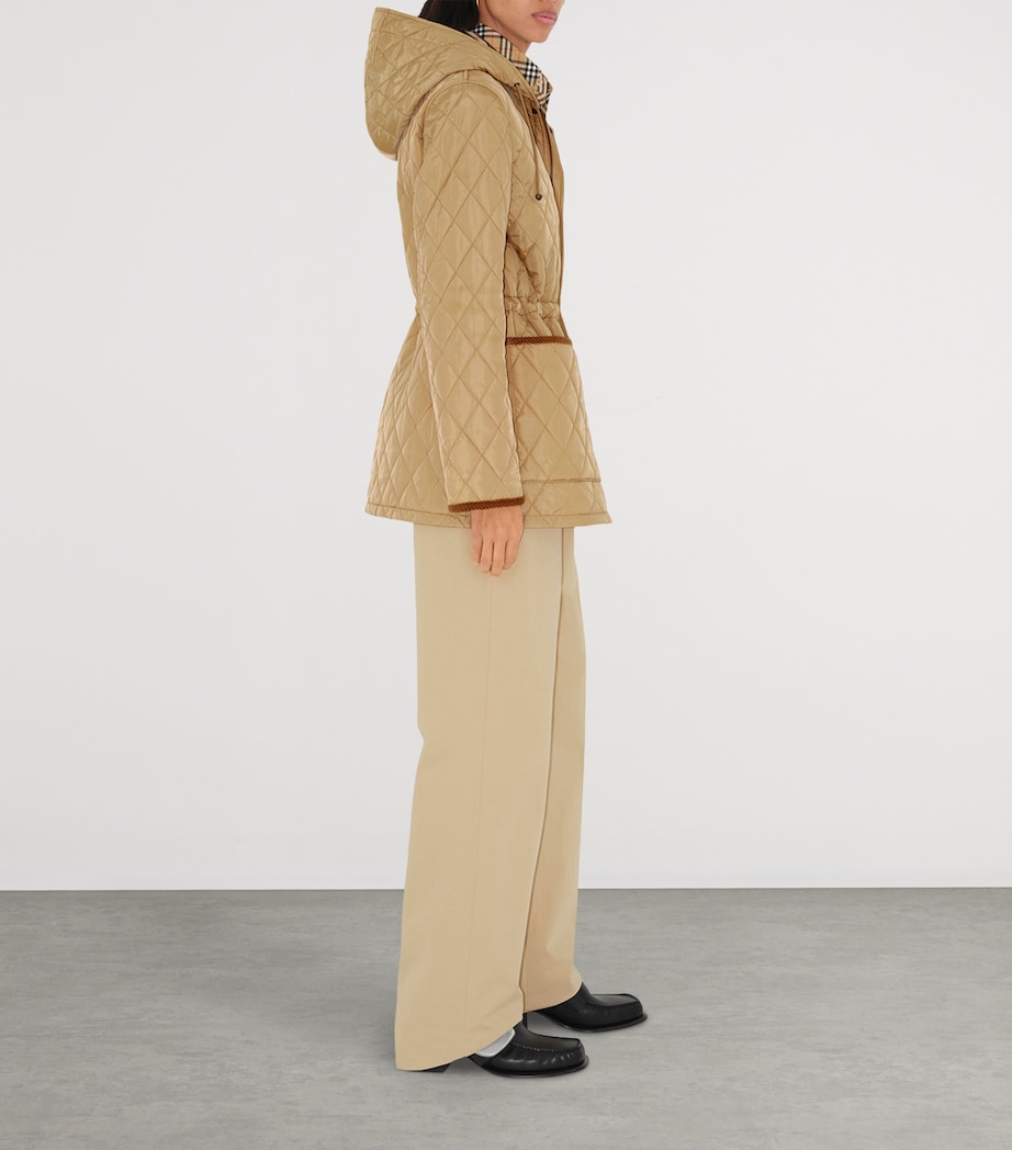 Water-Resistant Quilted Parka FLAX Image 3