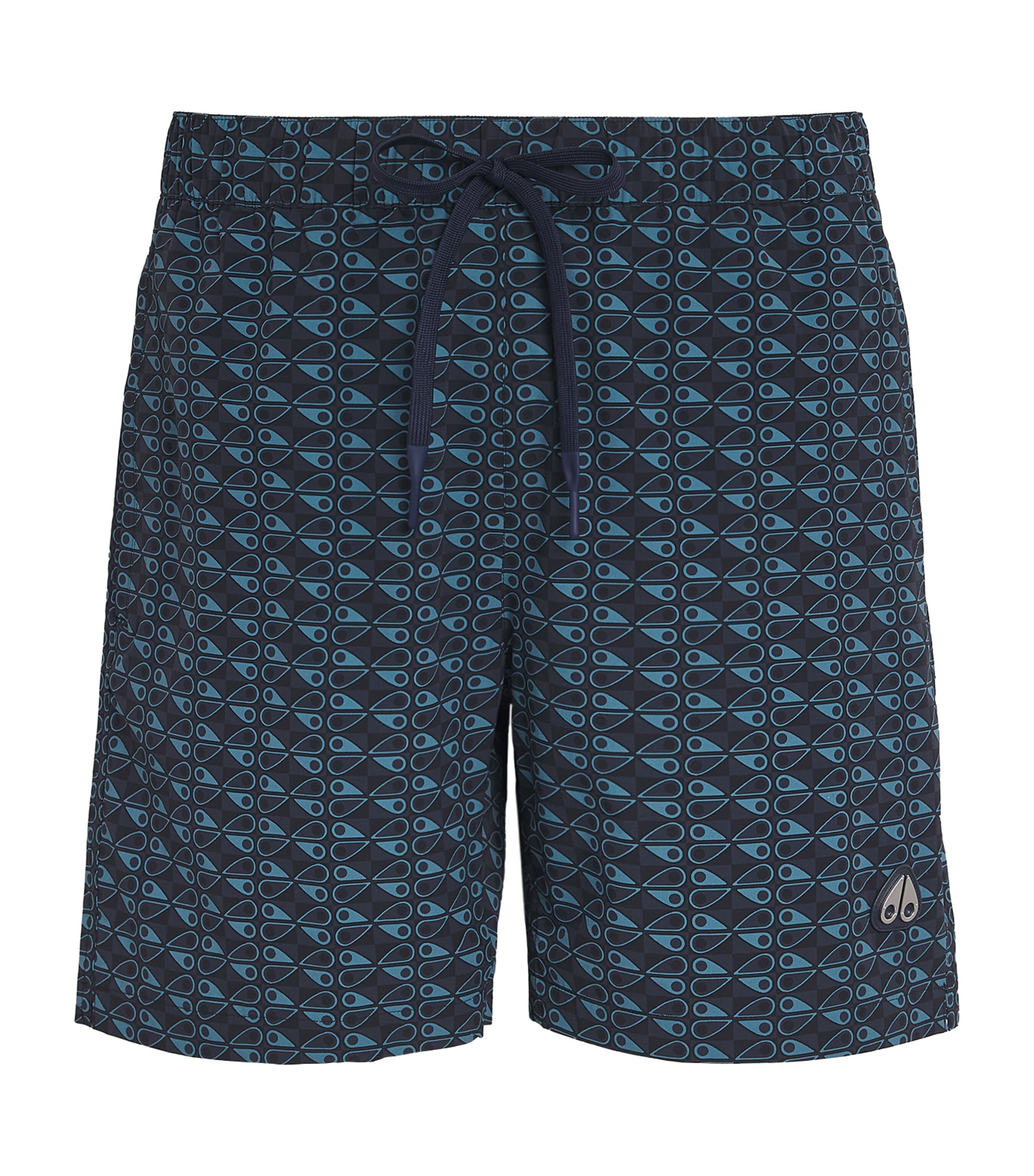 Moose Knuckles Monogram Swim Shorts In Navy