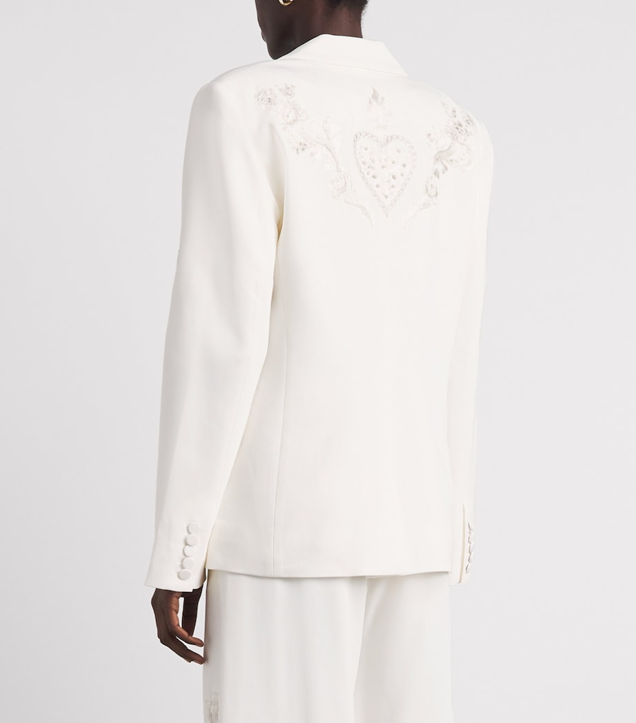 Cinq A Sept Womens Rococo Embroidered Karlie Blazer Ivory/natural Image 5