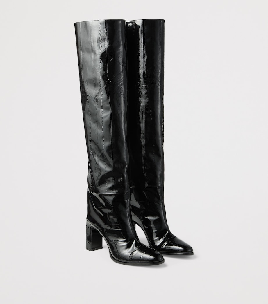 Jimmy Choo Caly 85 Leather Over-The-Knee Boots Black Image 2