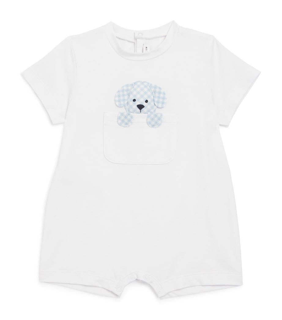 Stretch-Cotton Dog Bodysuit (3-18 Months) 010 WHITE Image 1