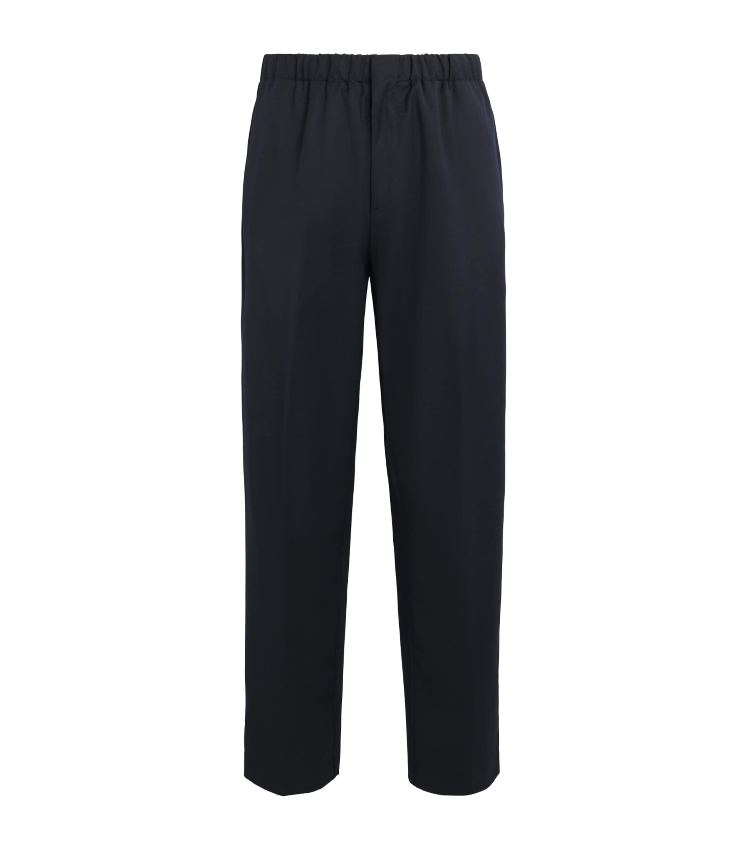 Lardini Mens Wool-Blend Easy Wear Trousers Navy Image 1