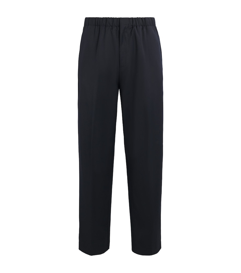 Lardini Mens Wool-Blend Easy Wear Trousers Navy Image 1