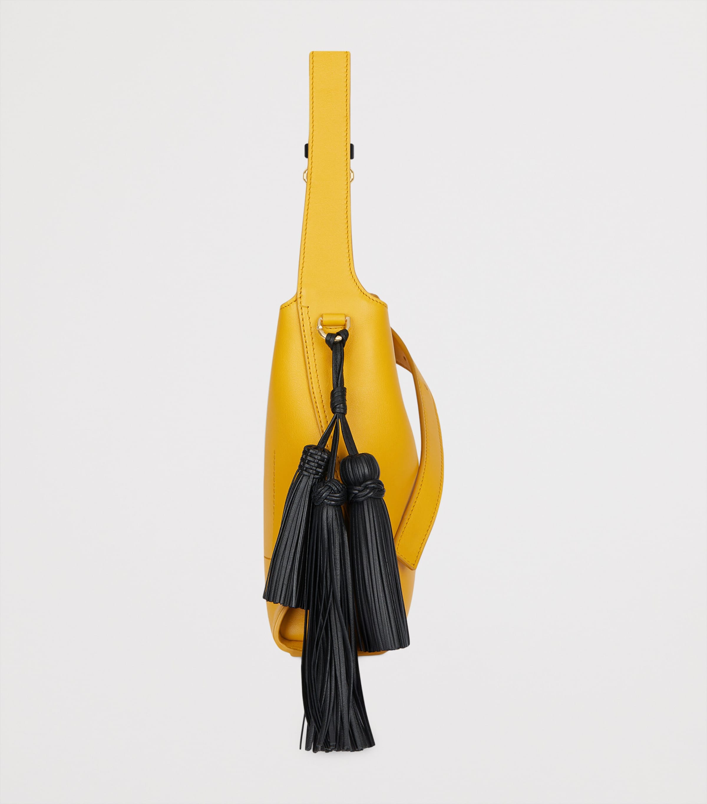 Mini Leather Belted Shoulder Bag MUSTARD Image 2