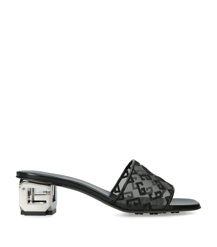 Mesh G Cube Mules 45 BLACK Image 1