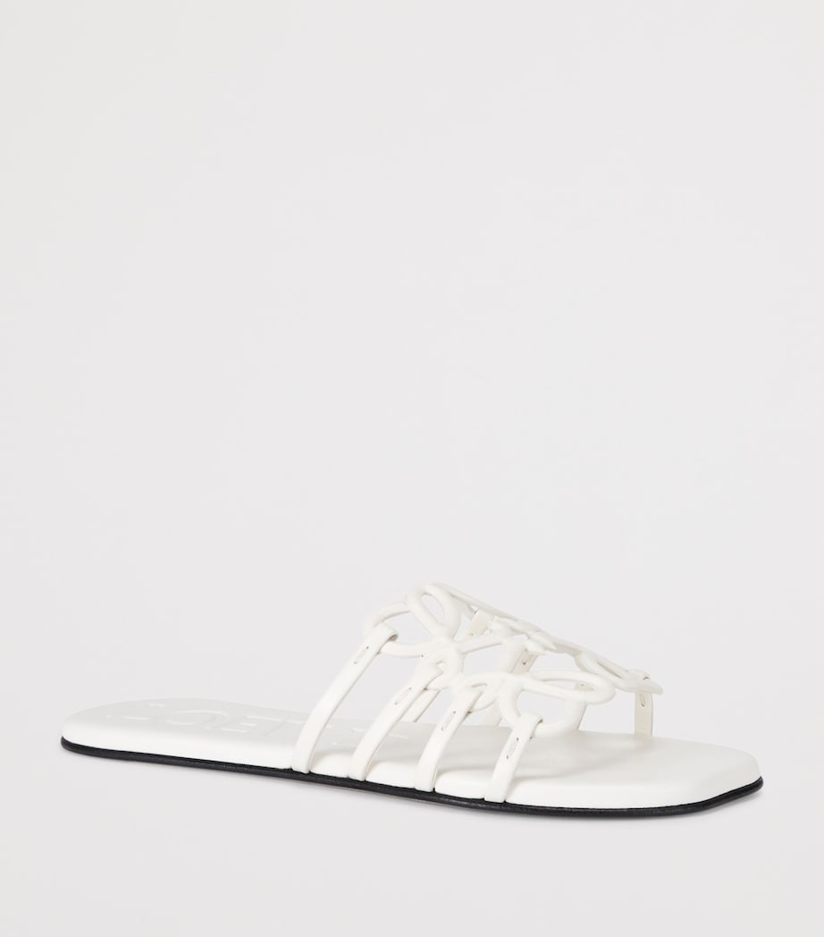 LOEWE Leather Petal Anagram Slides White Image 3