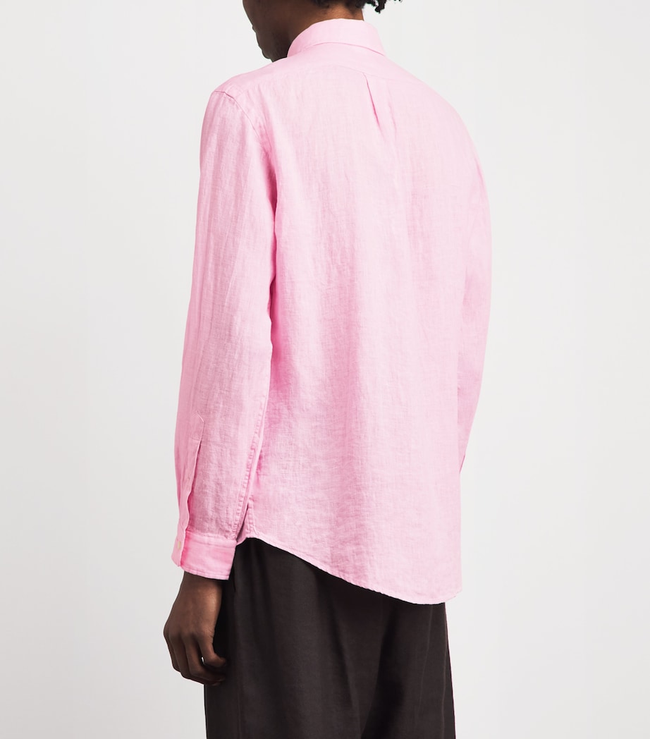 Polo Ralph Lauren Mens Linen Custom Fit Shirt Carmel Pink Image 5