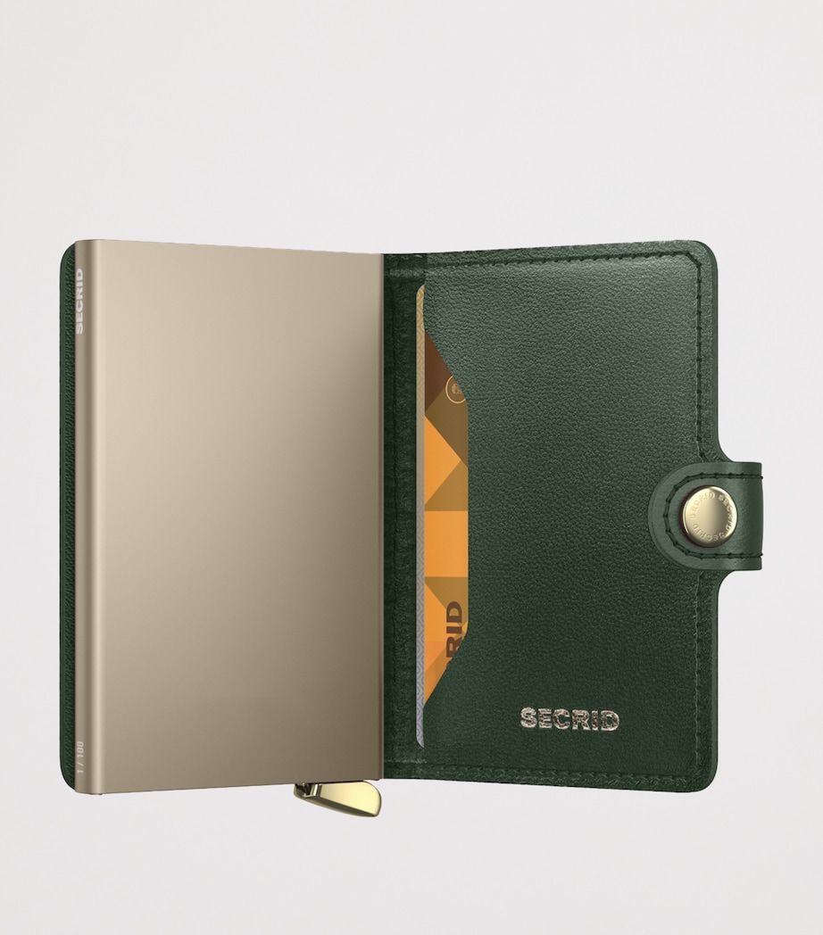 Premium Leather Embossed Diamond Miniwallet GREEN Image 4