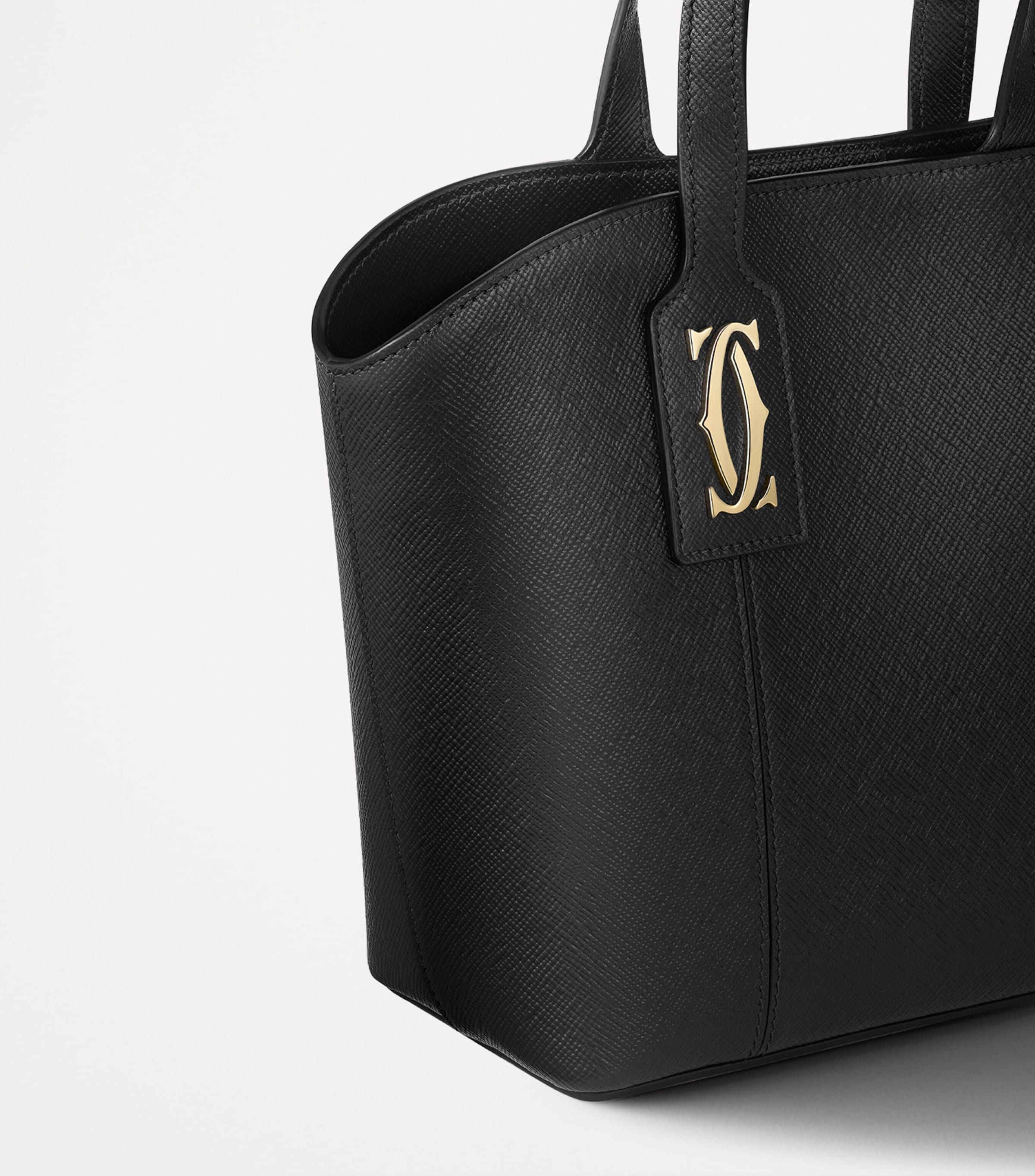 Mini Leather C de Cartier Tote Bag BLACK Image 2