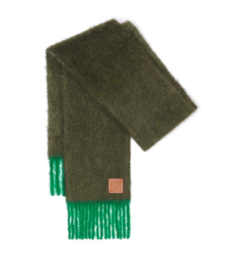 LOEWE Mohair-Wool Scarf Khaki Green/green Image 1
