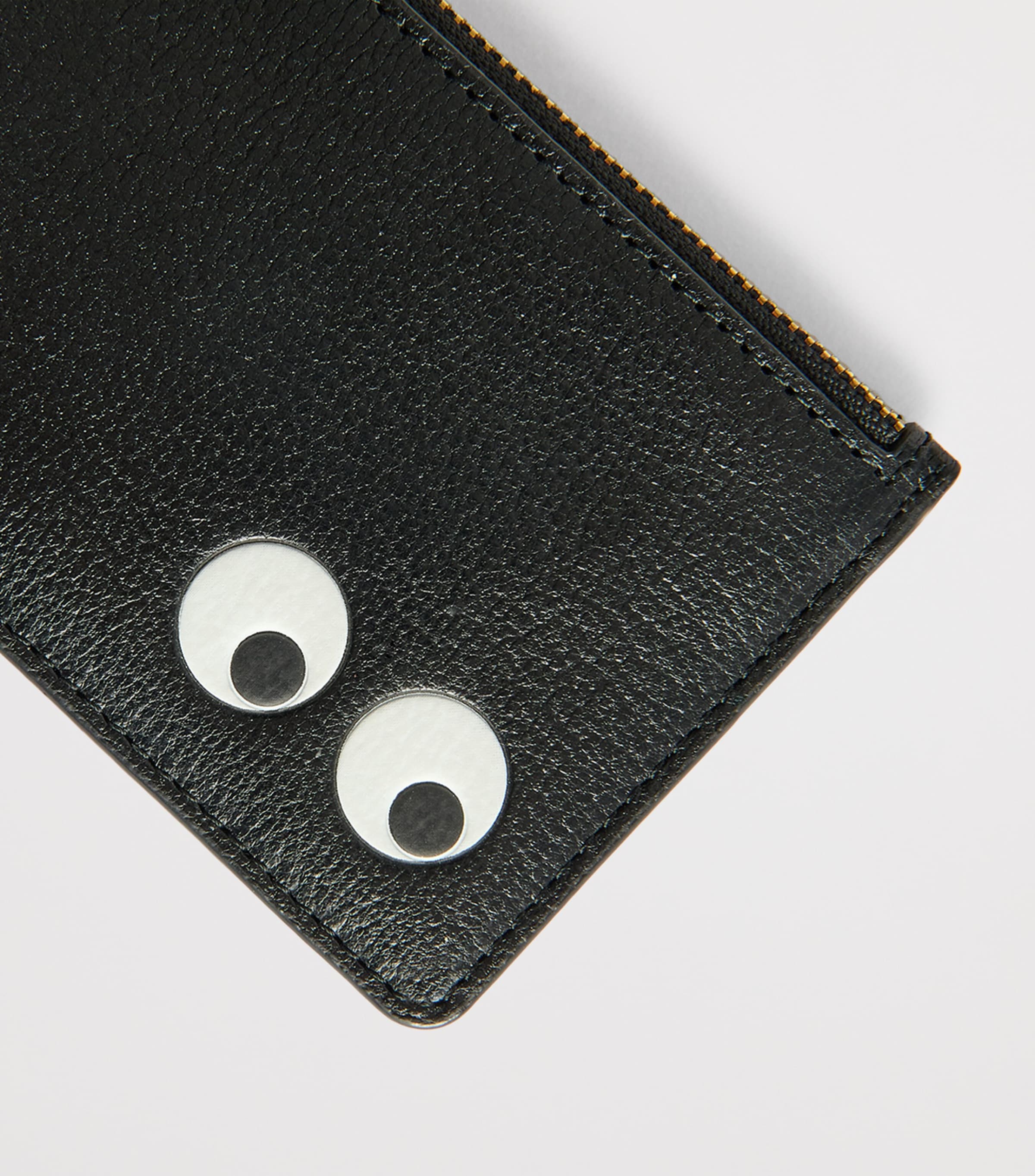 Leather Eyes Zipped Card Holder BLACK Image 4