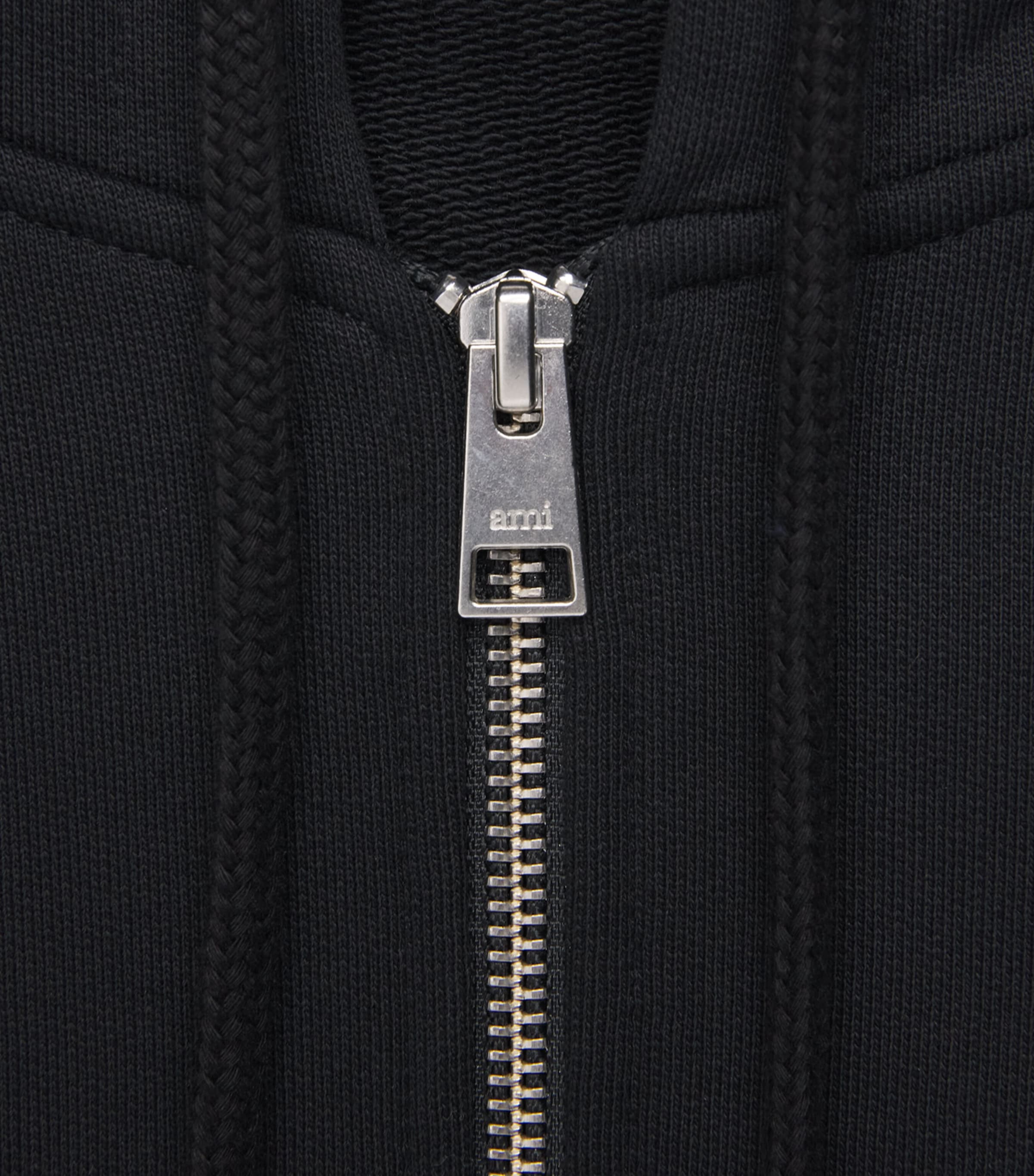 AMI Paris Black Cotton Ami De Coeur Zip-Up Hoodie | Harrods US