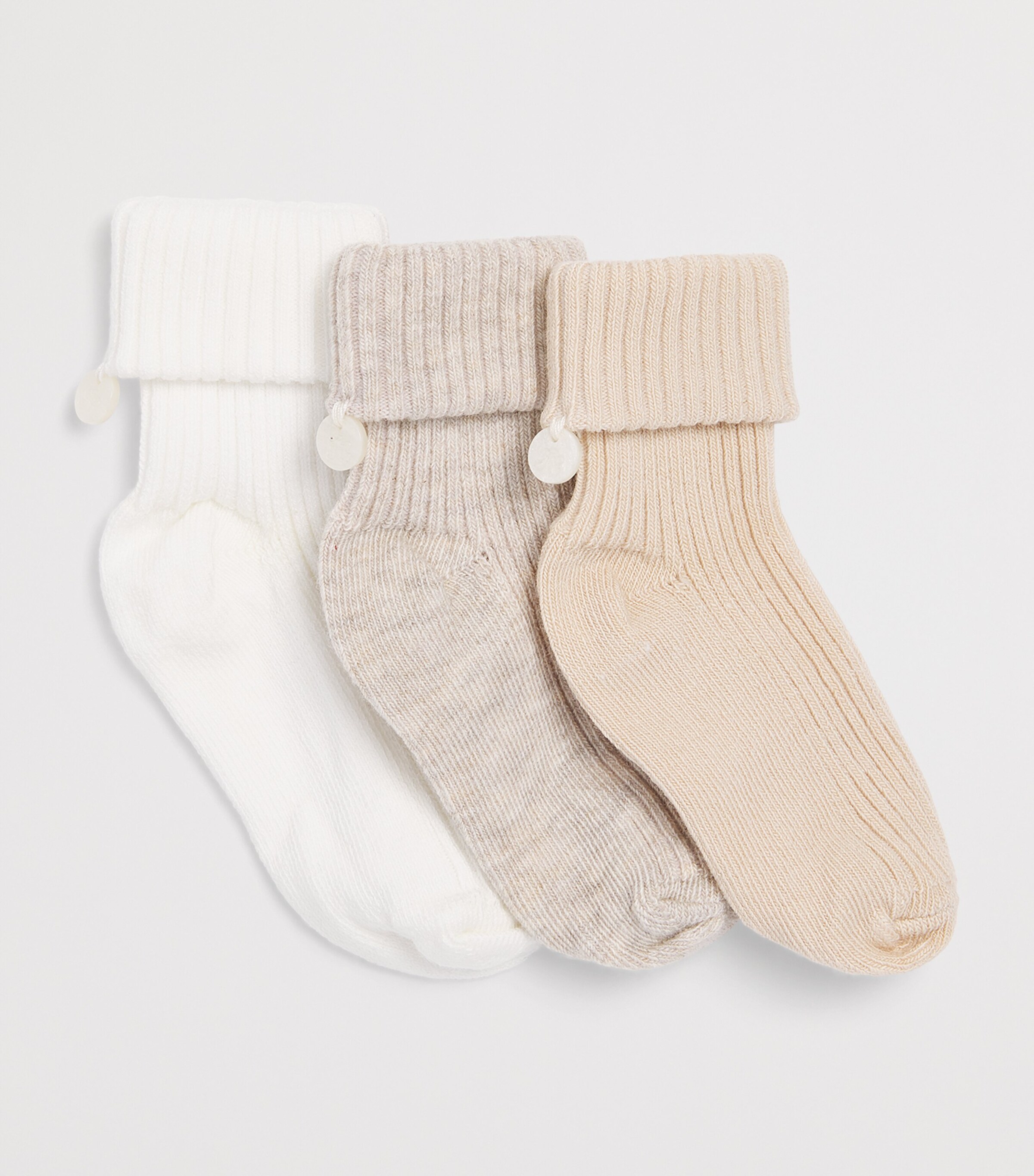 Tartine et Chocolat Set of 3 Cotton-Blend Knitted Socks (13-18 months) Nacre Image 2