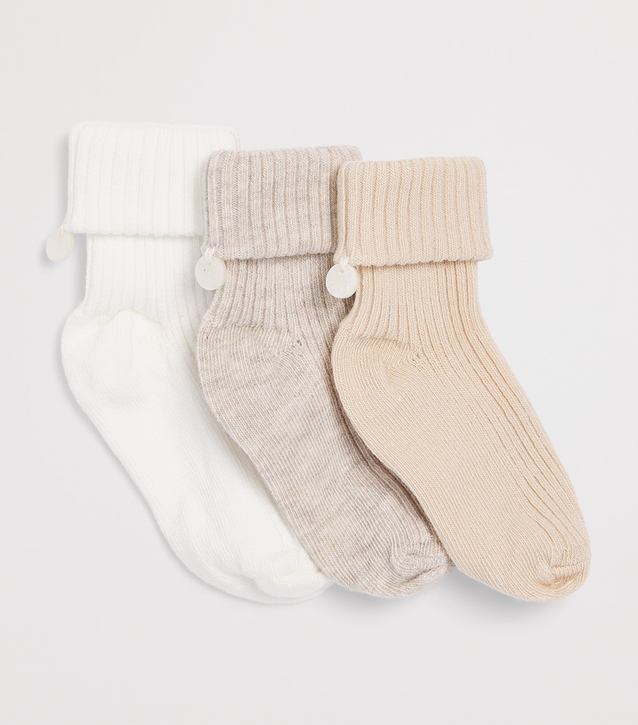 Tartine et Chocolat Set of 3 Cotton-Blend Knitted Socks (13-18 months) Nacre Image 2
