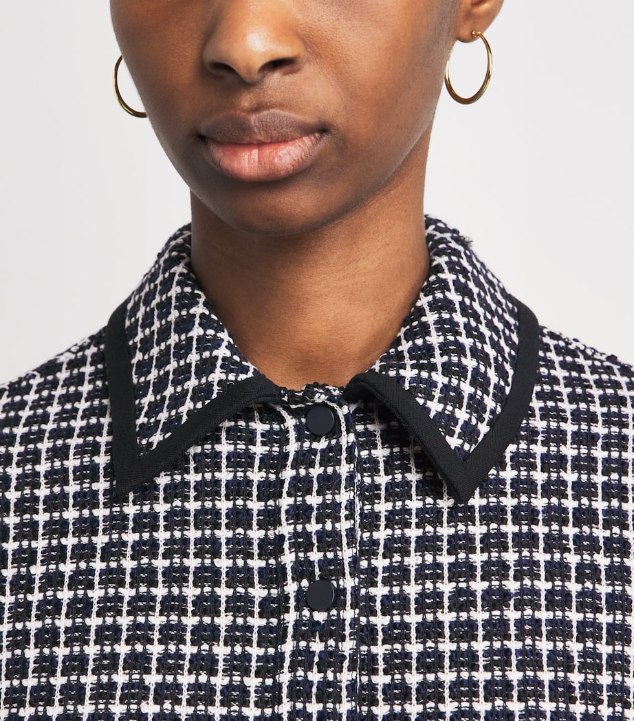 ME+EM Womens Jacquard Midi Shirt Dress Navy Multi Image 3