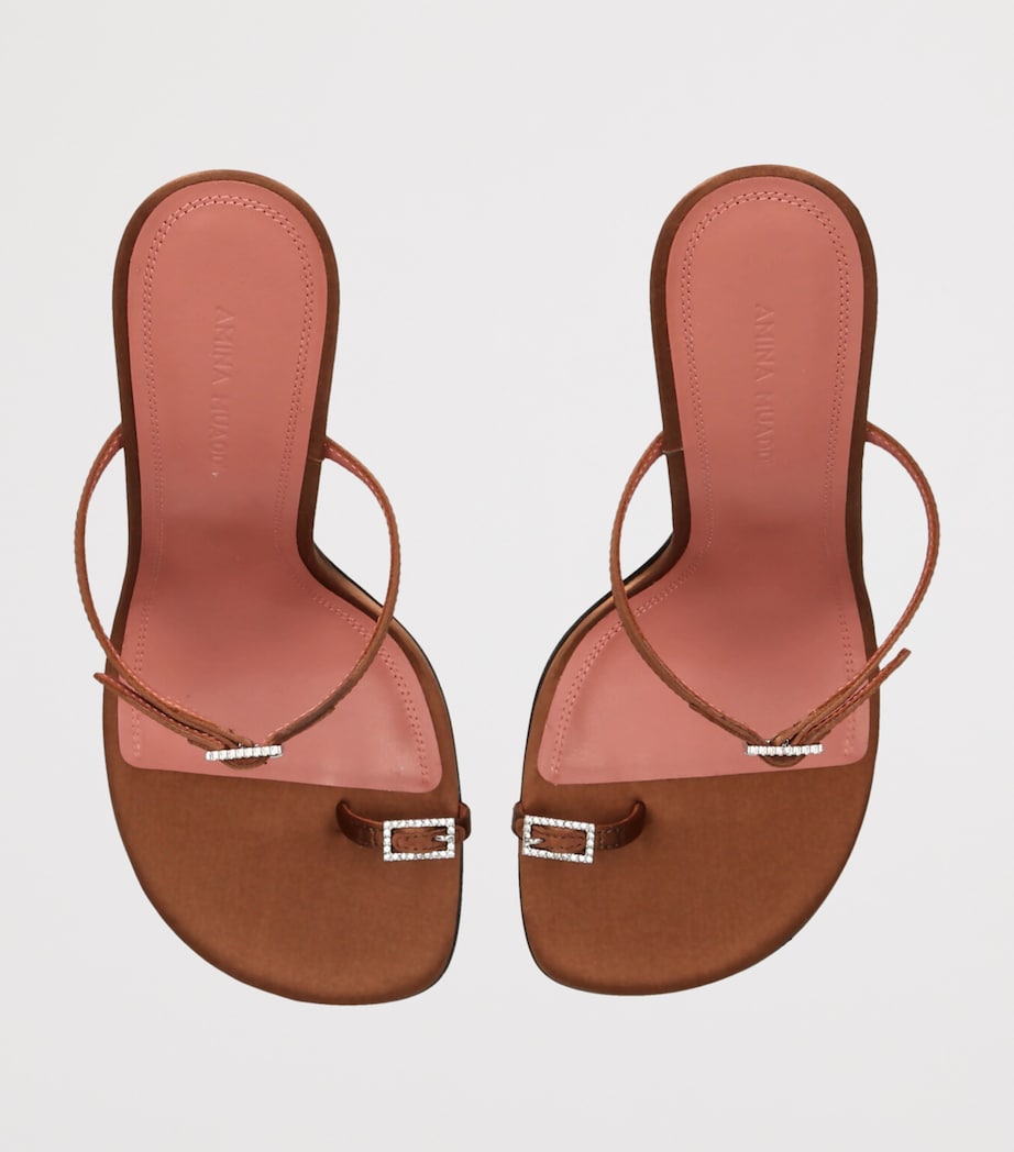 Satin Heeled Sandals 105 DARK BROWN Image 6