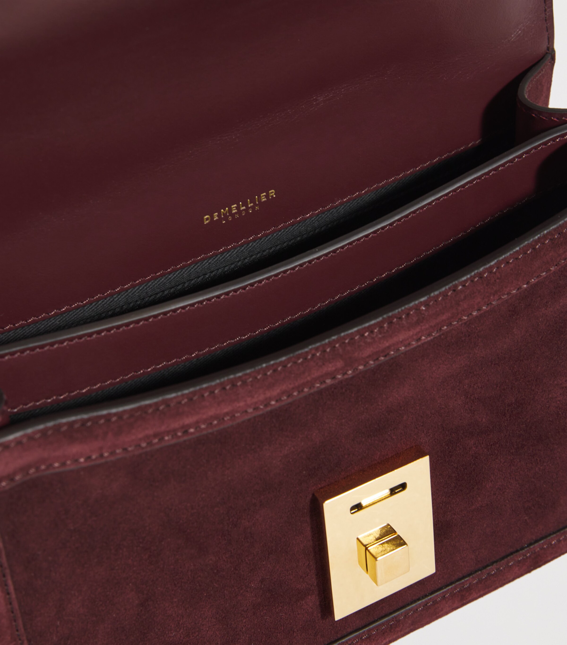 Demellier Suede Paris Cross-Body Bag Burgundy Image 4