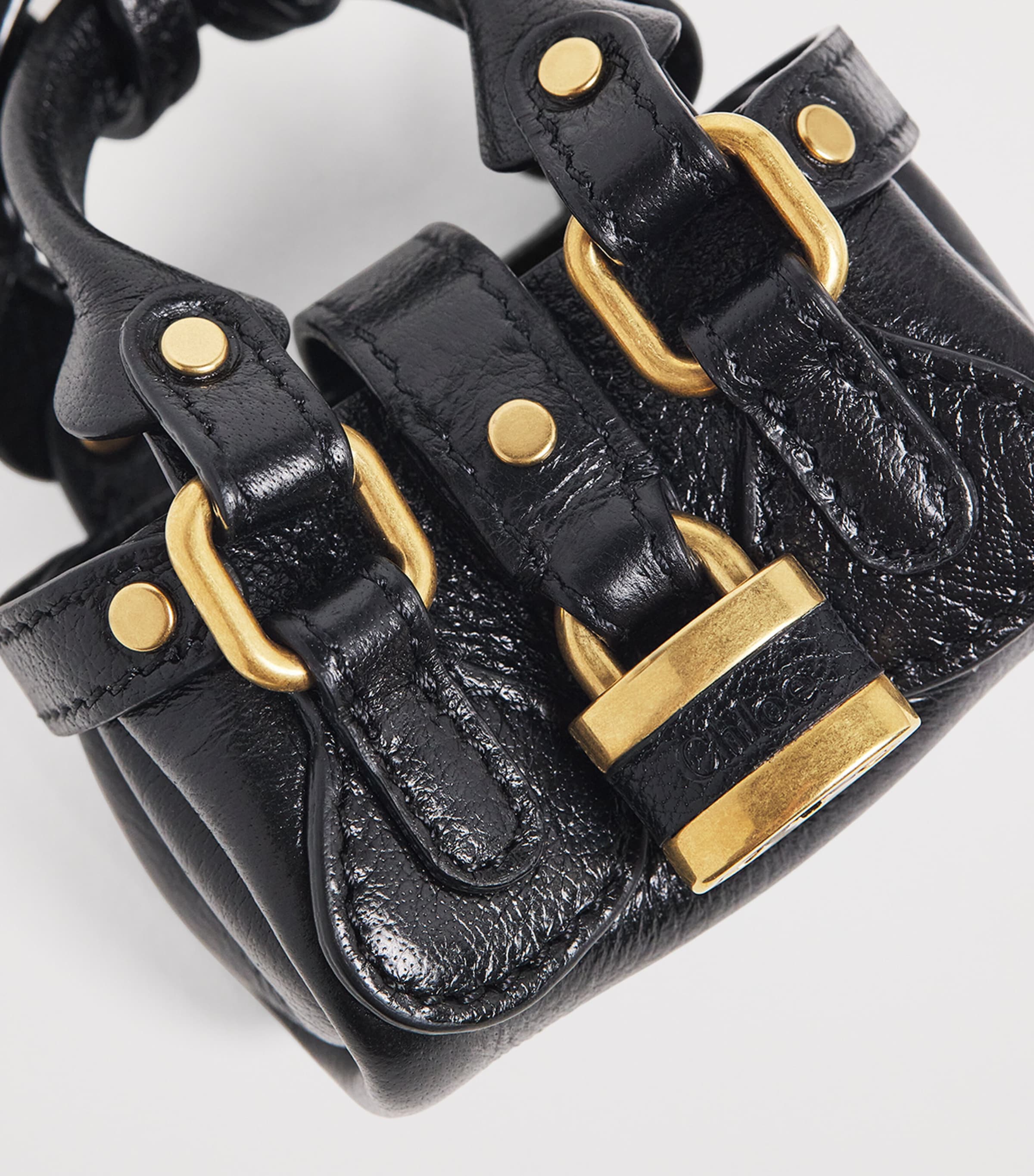 Chloé Leather Symbols Mini Paddington Bag Charm Black Image 3