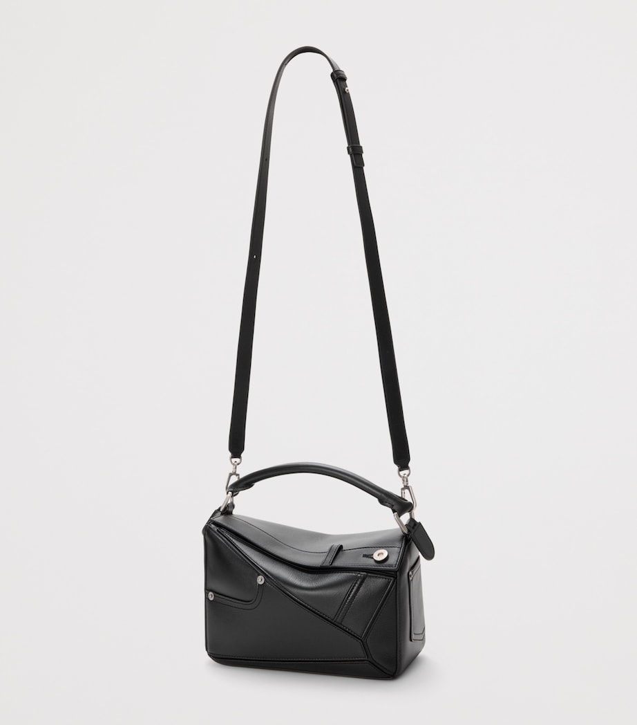 LOEWE Small Calfskin Puzzle Panta Top-Handle Bag Black Image 7