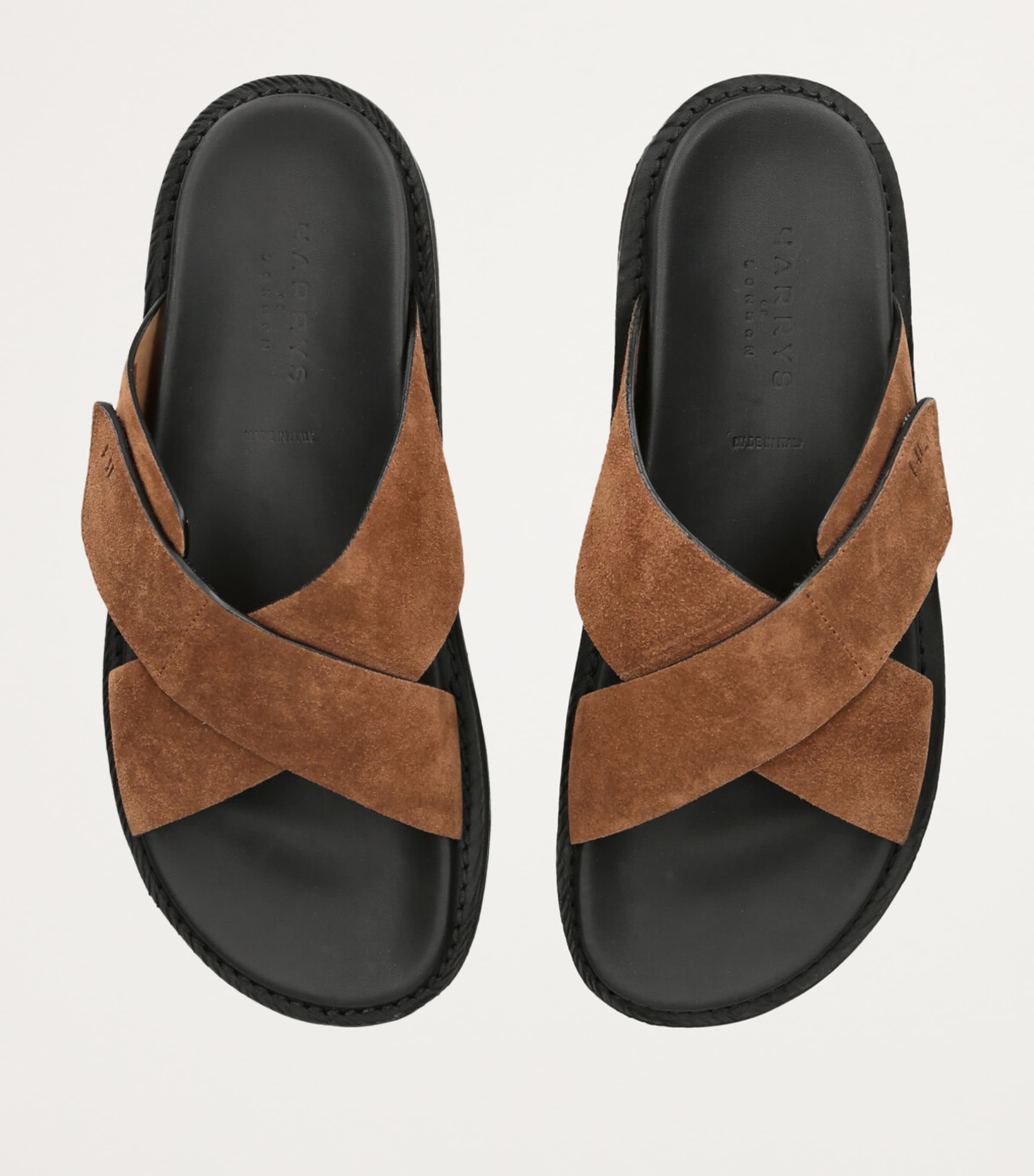 Leather Promenade Cross Sandals DARK BROWN Image 4