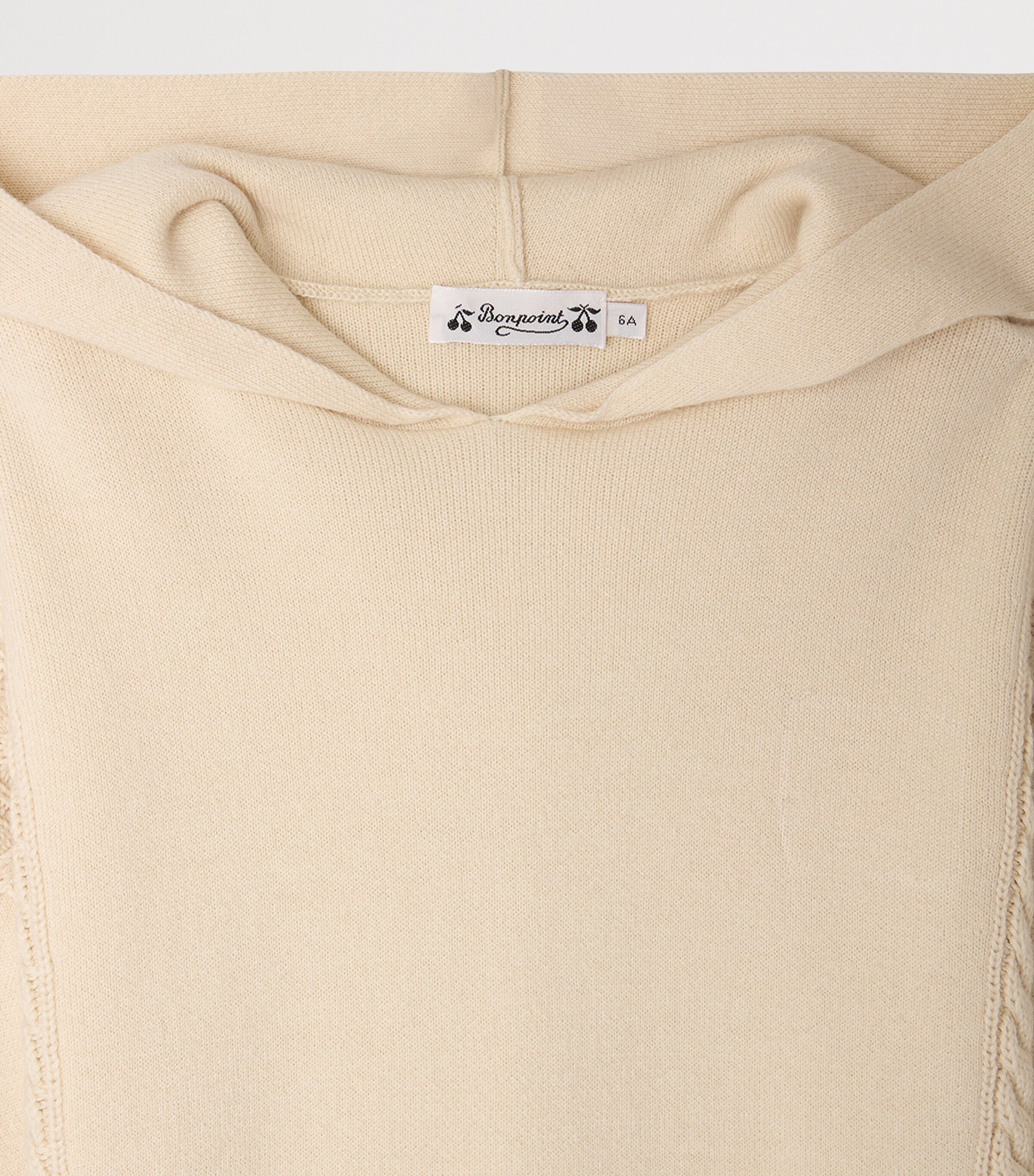 Bonpoint Wool-Blend Knitted Hoodie (4-8 Years) Upb Ecru Image 3