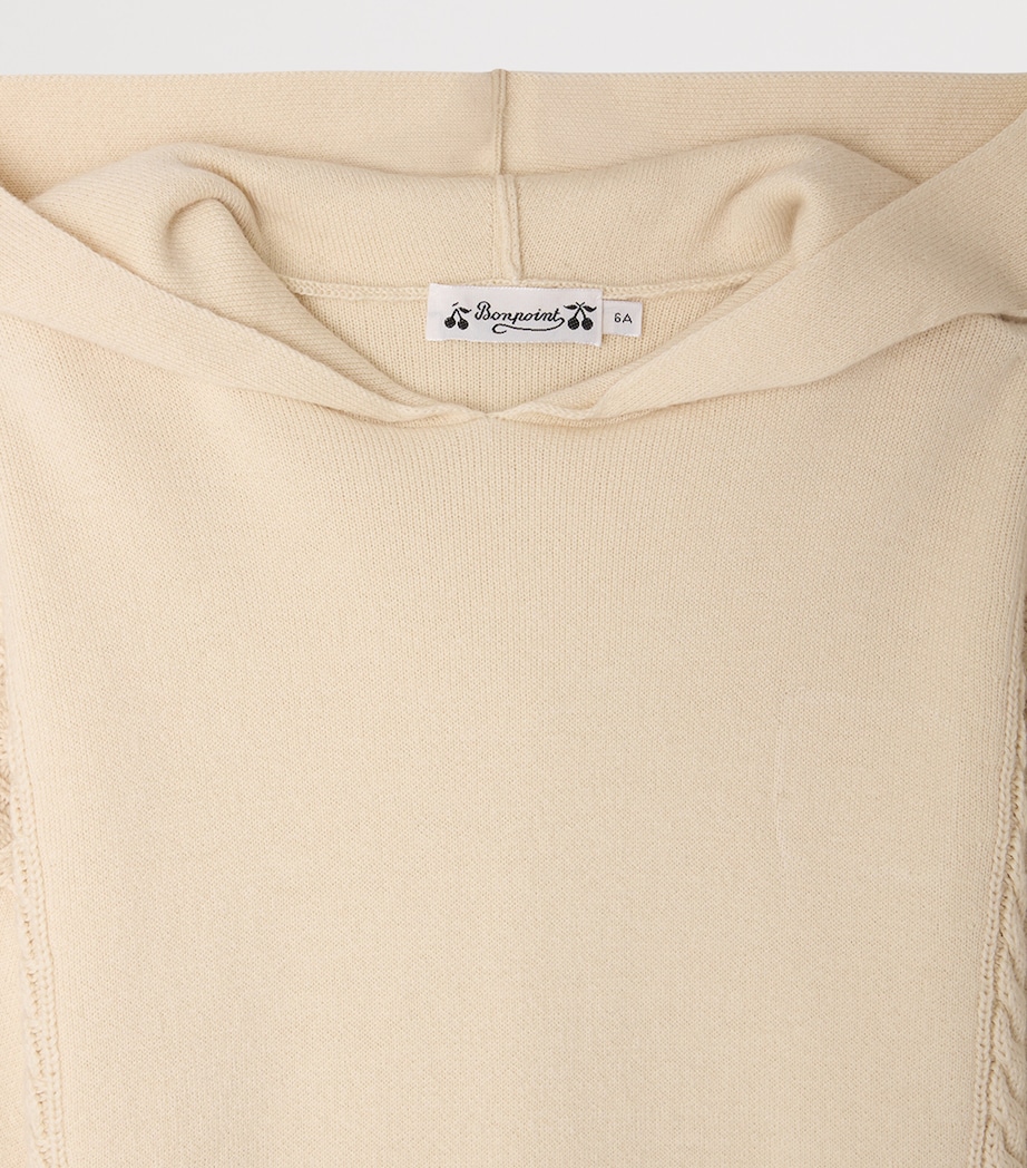 Bonpoint Wool-Blend Knitted Hoodie (4-8 Years) Upb Ecru Image 3