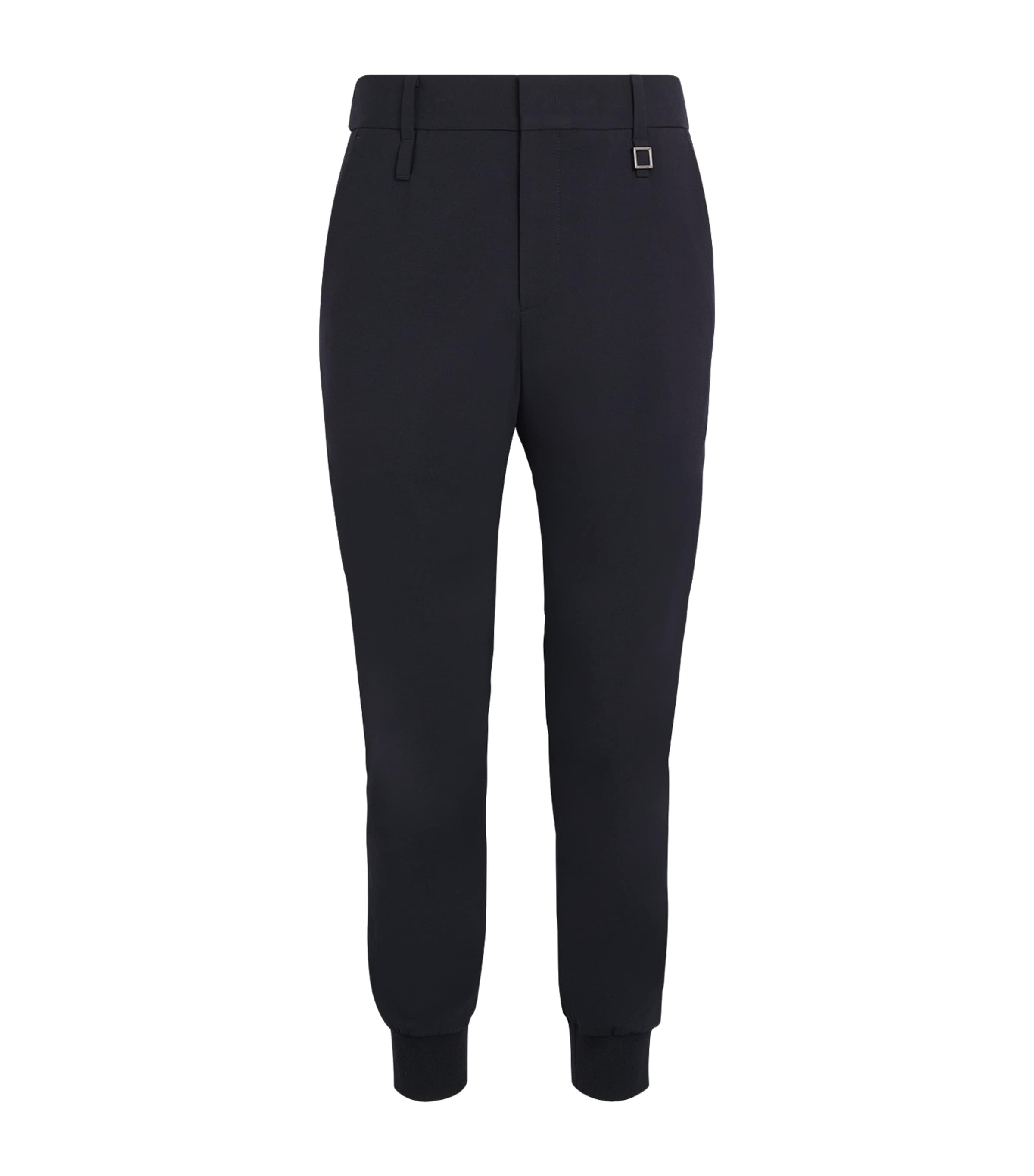 Wooyoungmi Navy Cuffed Trousers In Blue