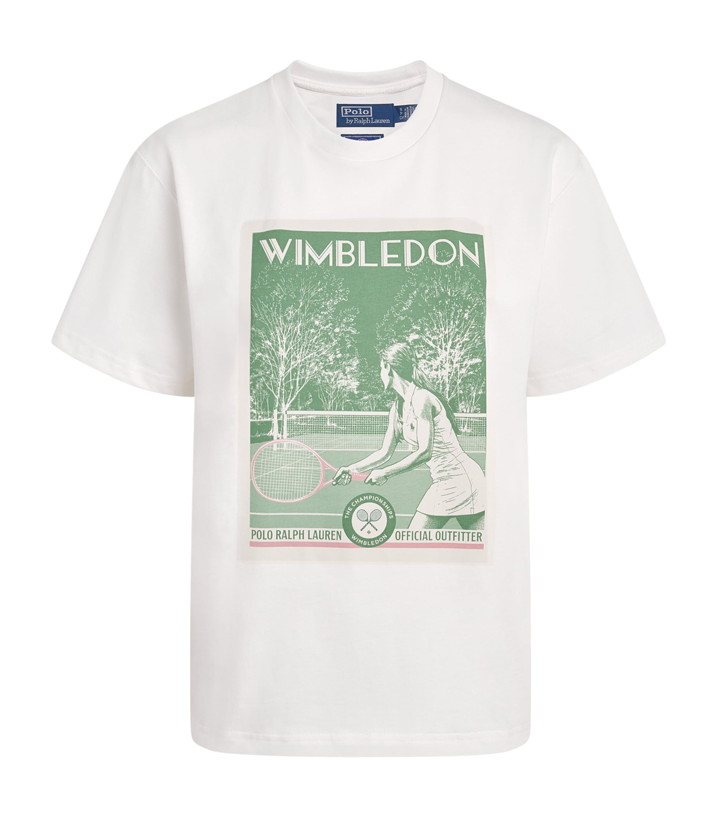 Polo Ralph Lauren Womens x Wimbledon Cotton Printed T-Shirt White Multi Image 1