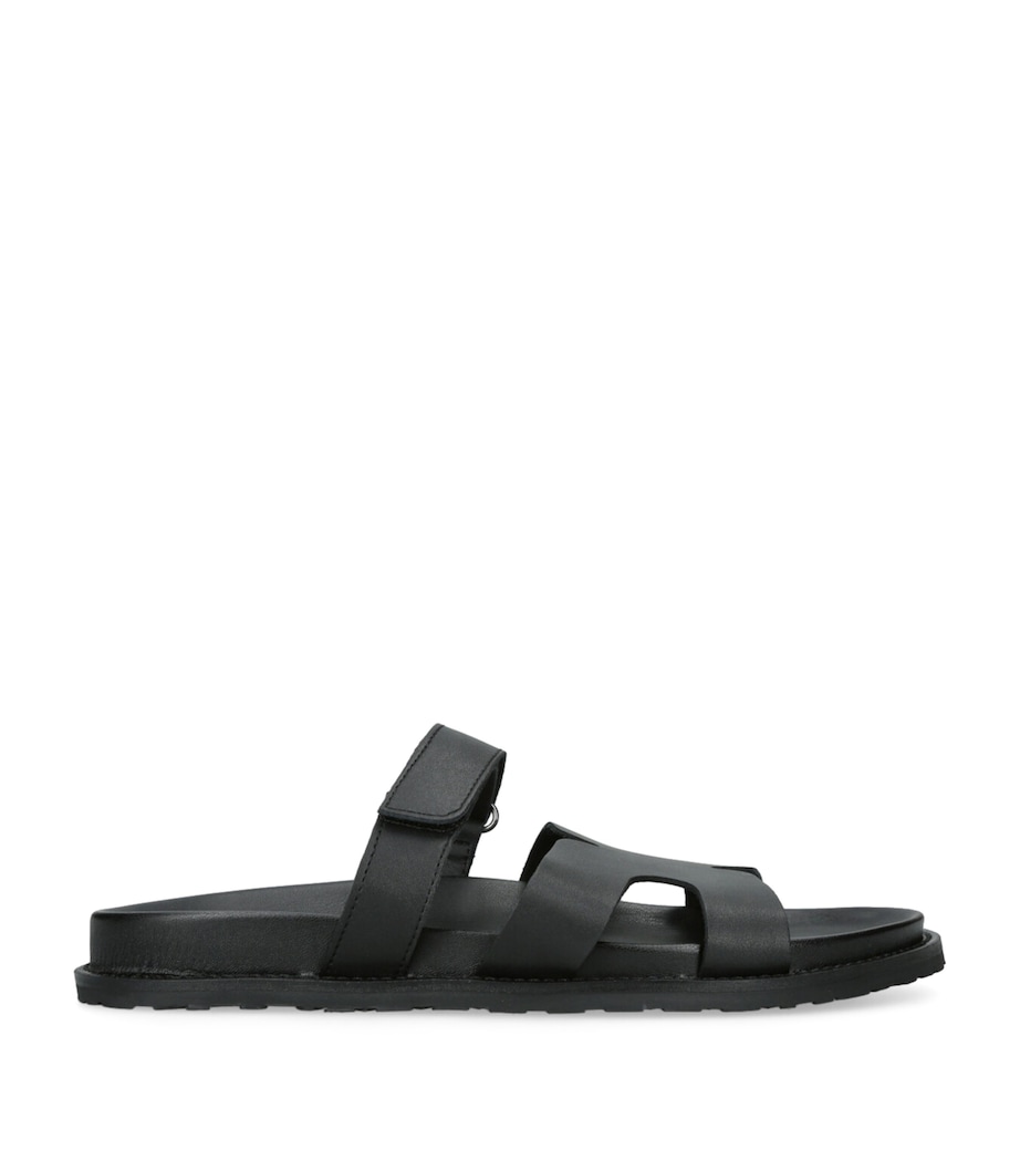 Suede Manu Slides BLACK Image 1