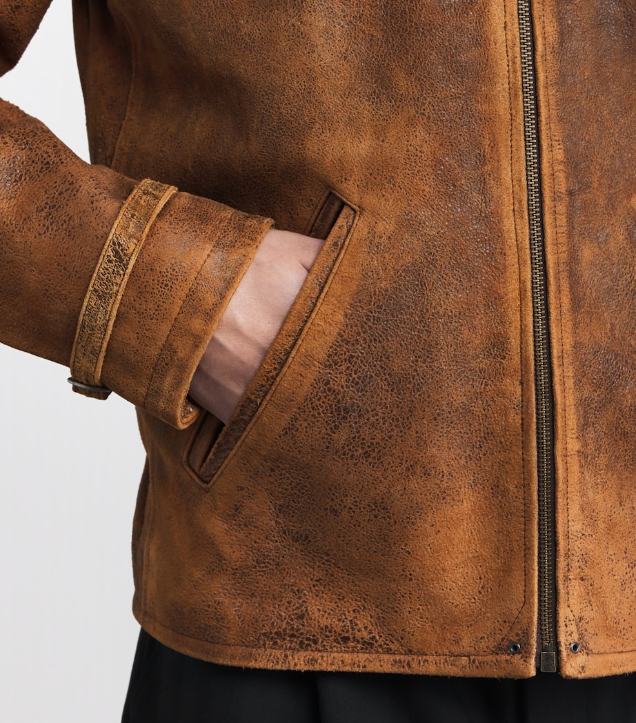 Leather Newsboy Jacket BROWN Image 6