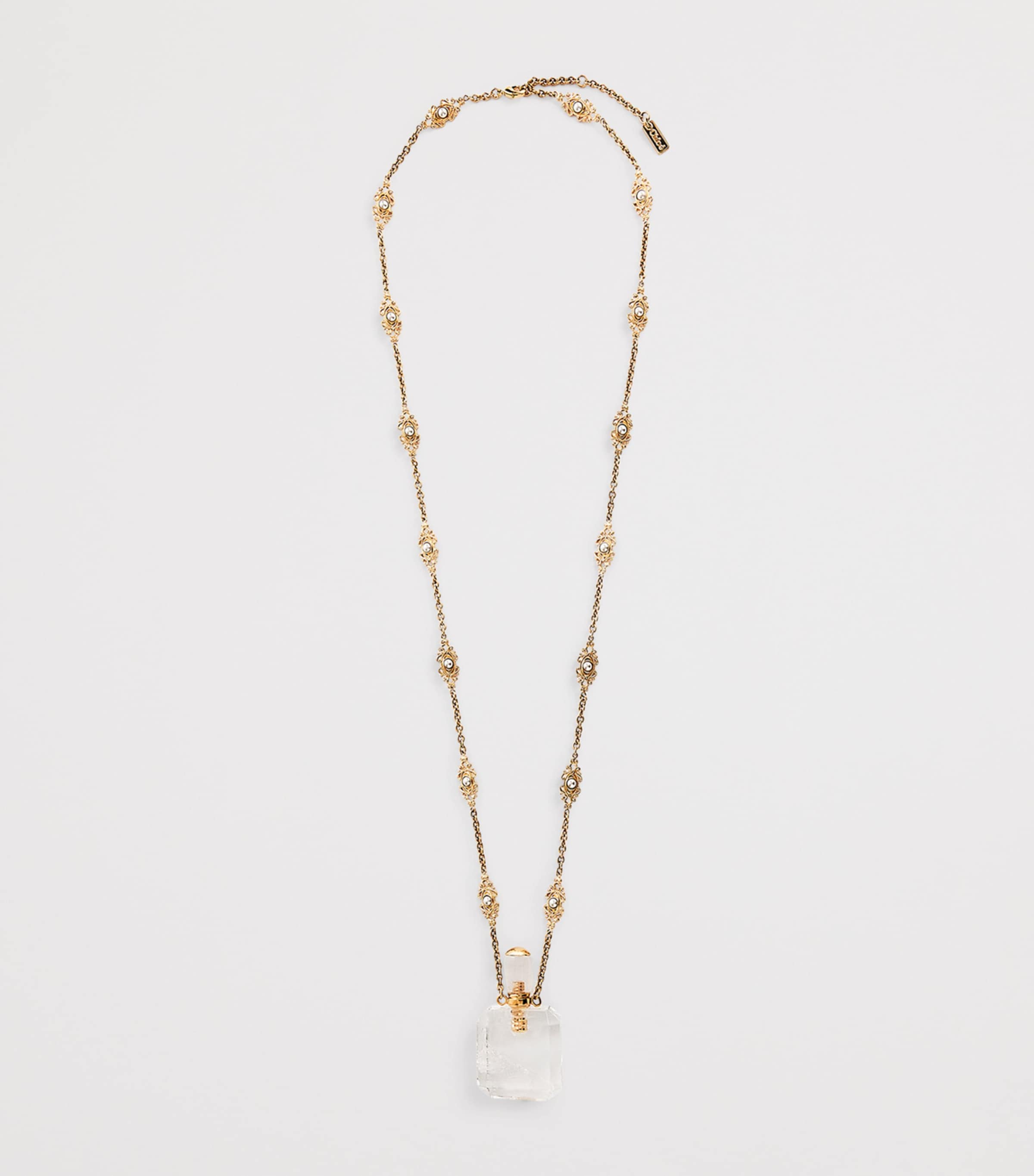 Chloé Victorian Pendant Necklace Crystal White Image 3