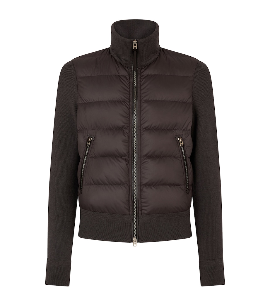 TOM FORD Mens Wool Padded Zip-Up Jacket Tcq Image 1