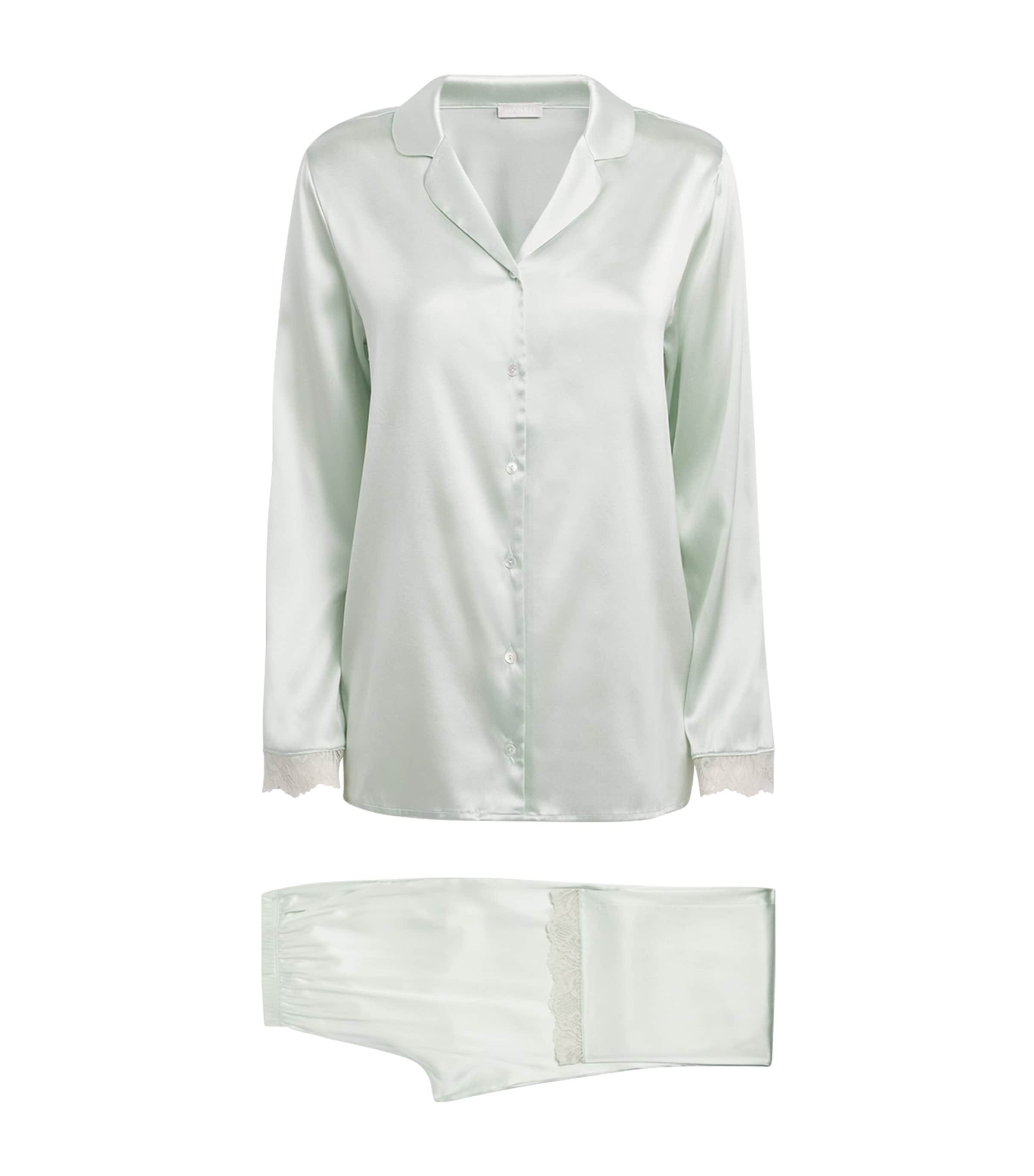 Hanro Stretch Silk Pyjama Set In White