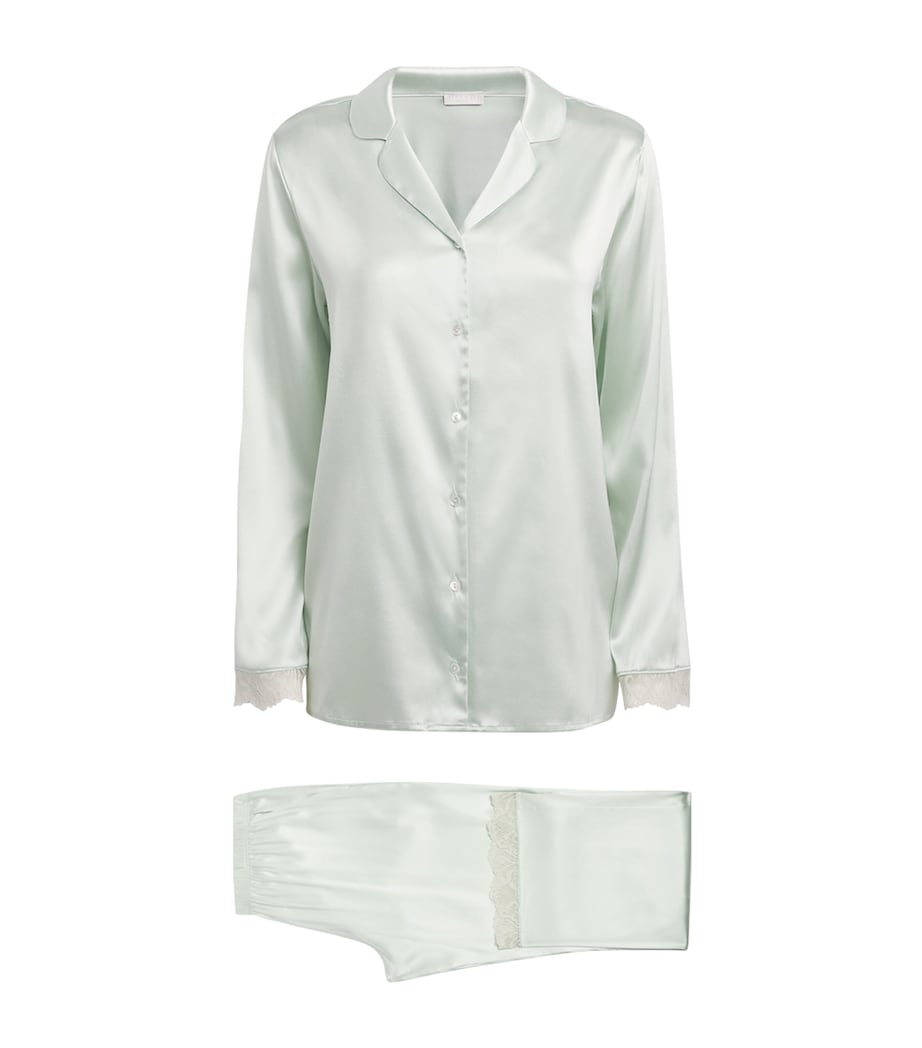 Stretch Silk Pyjama Set WHITE SAGE Image 1