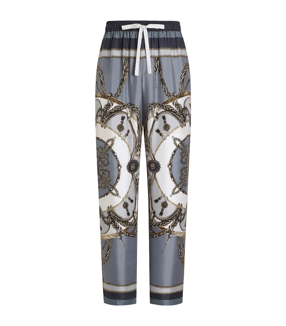 Dolce&Gabbana Mens Silk Twill Printed Trousers Corde/nappe F. Image 1